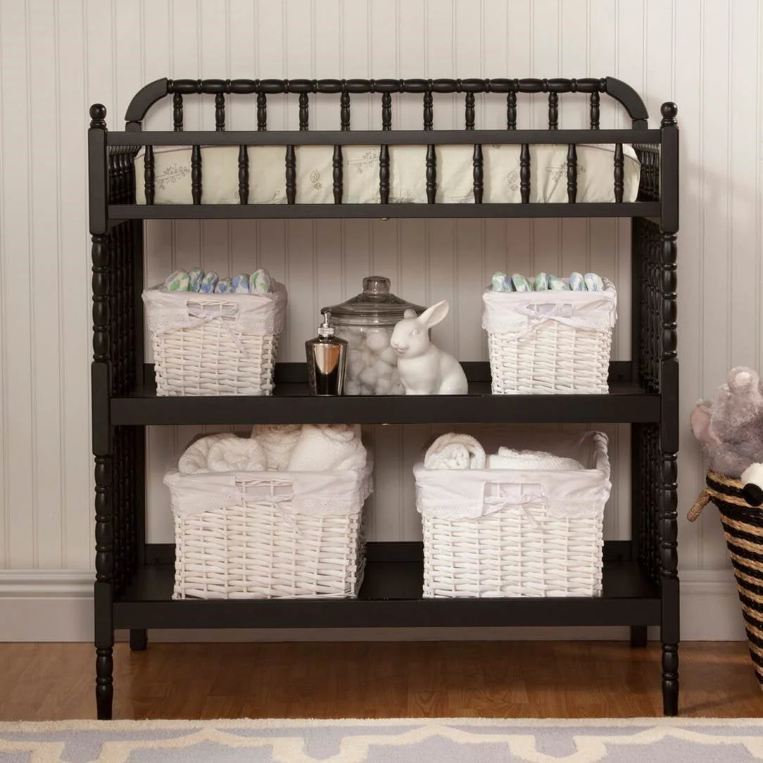 Changing Table in Black Wood Finish with 1-inch Waterproof Changing Pad - Image 2