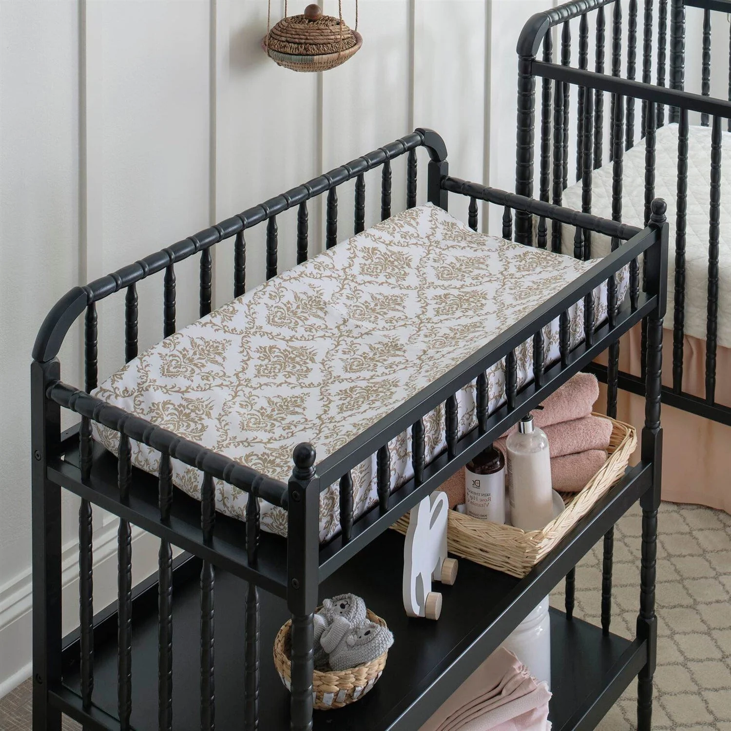 Changing Table in Black Wood Finish with 1-inch Waterproof Changing Pad - Image 3