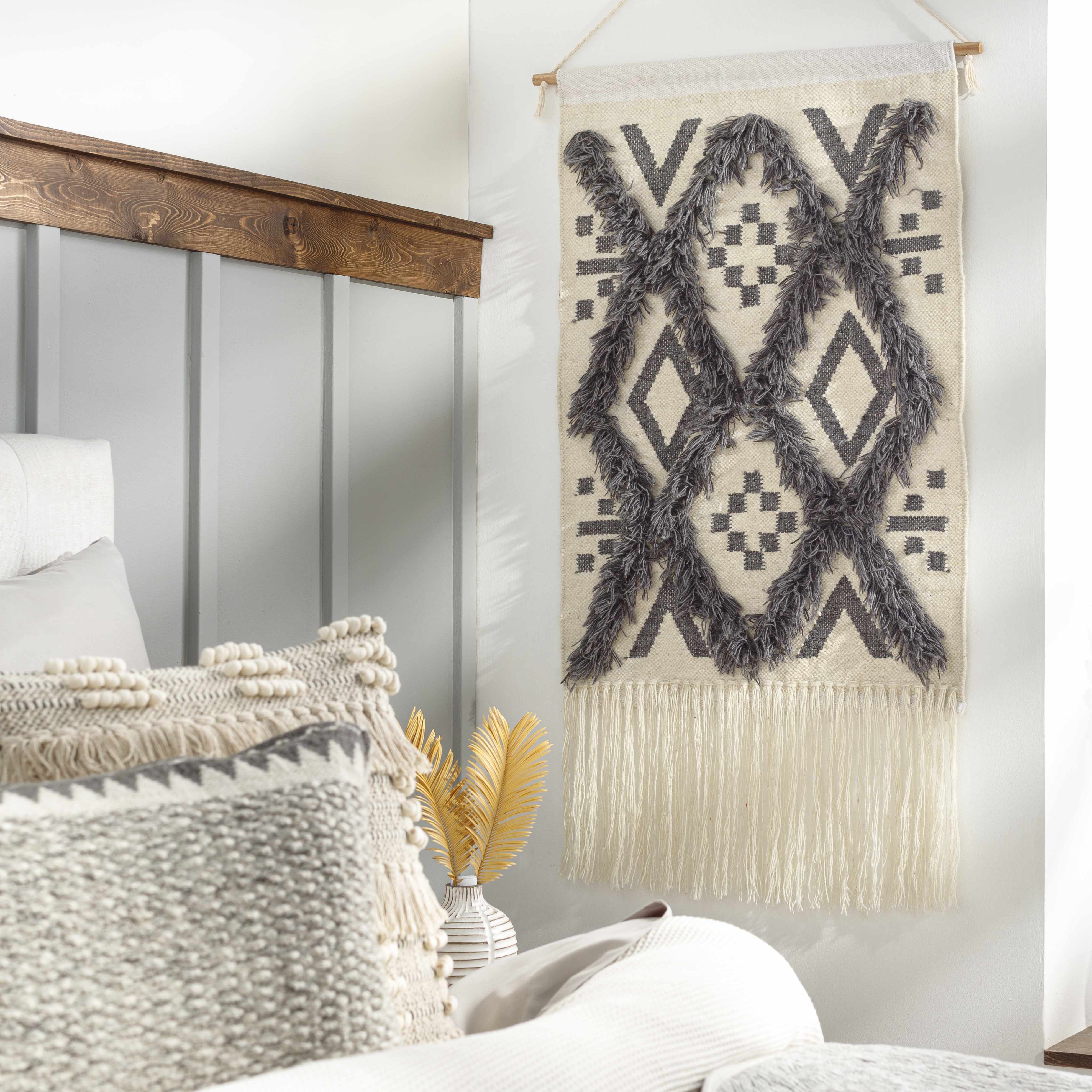 Chapelton Gray Geometric Textured Wall Hanging - Image 2