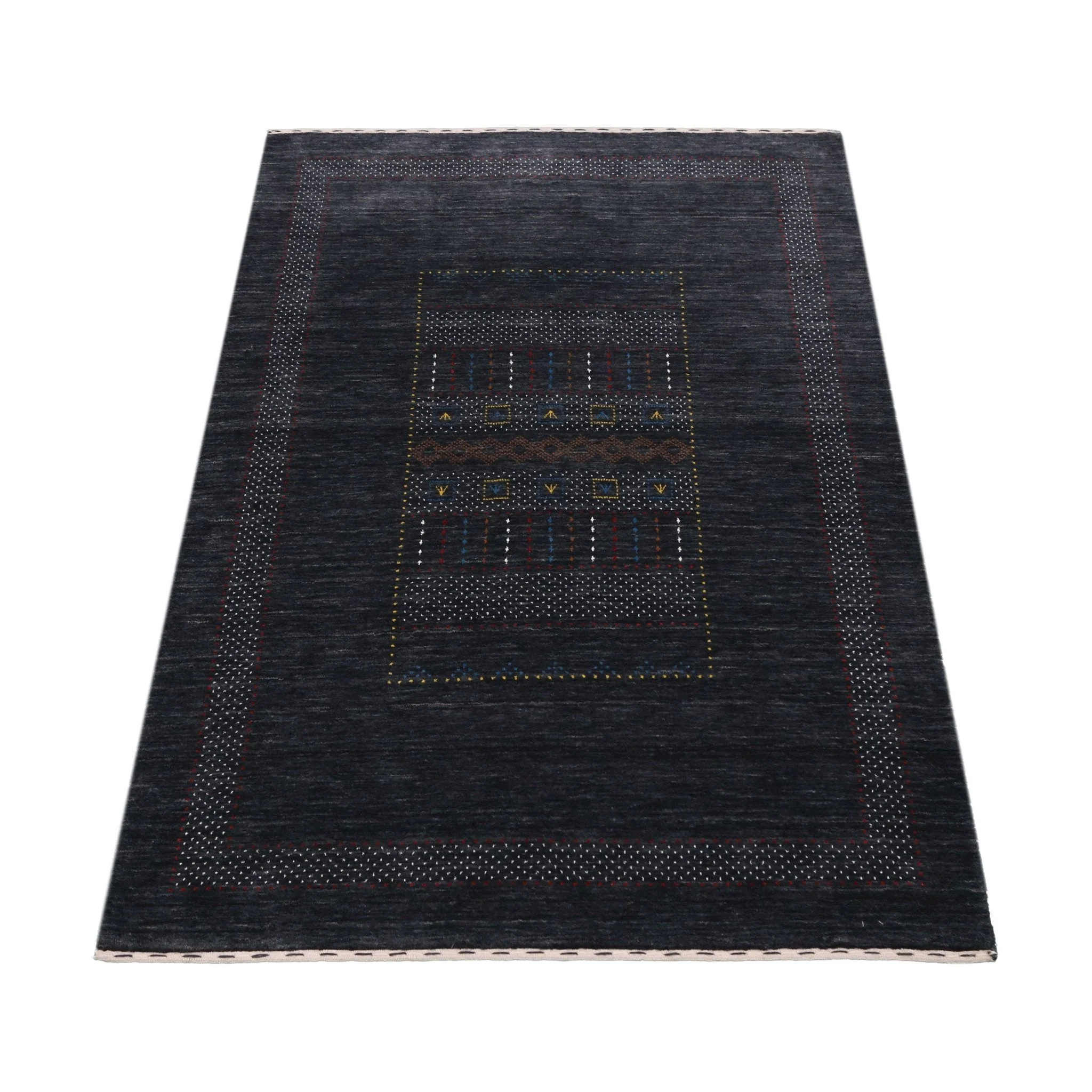 Charcoal Center Pattern Hand Loomed Wool Area Rug - Image 12