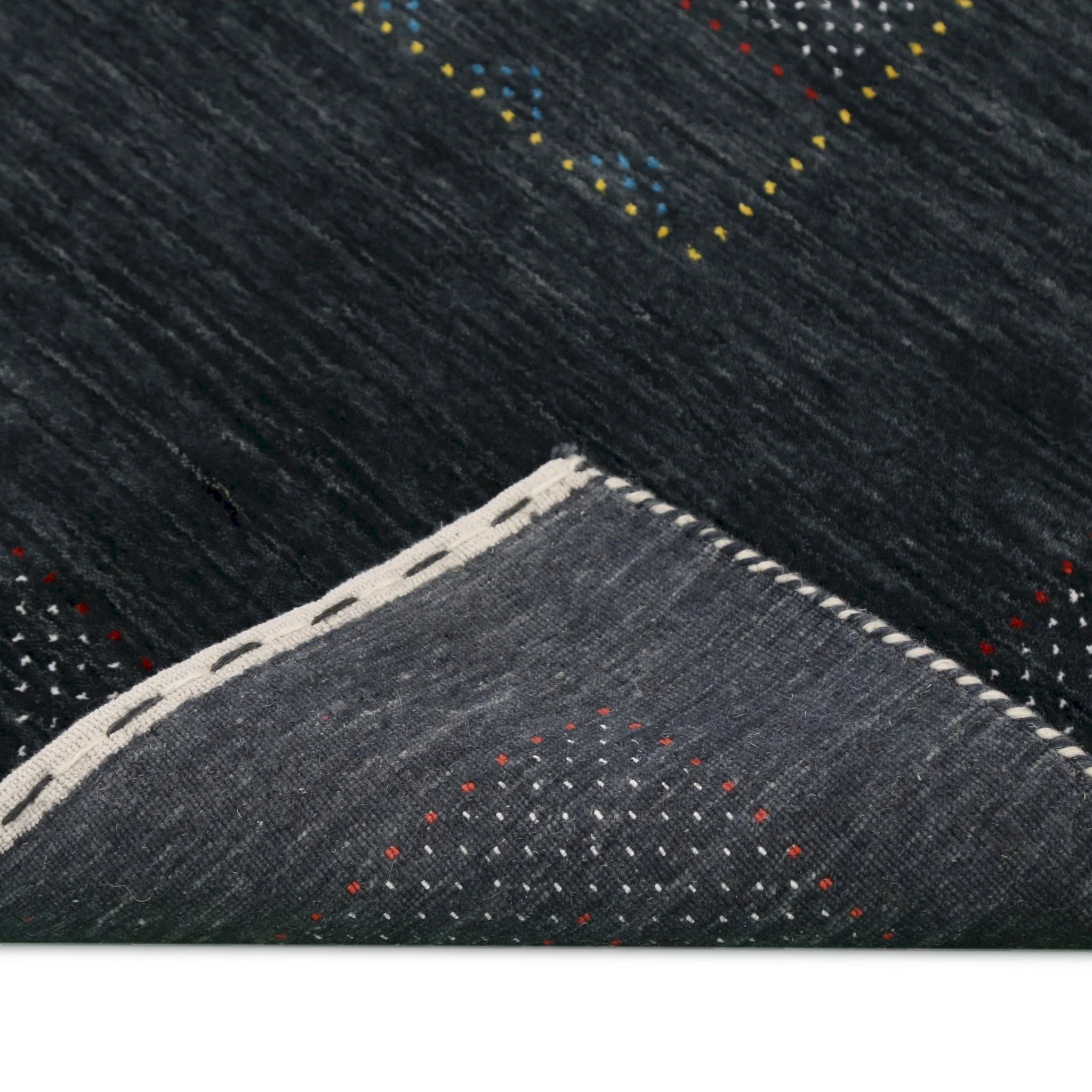 Charcoal Center Pattern Hand Loomed Wool Area Rug - Image 6