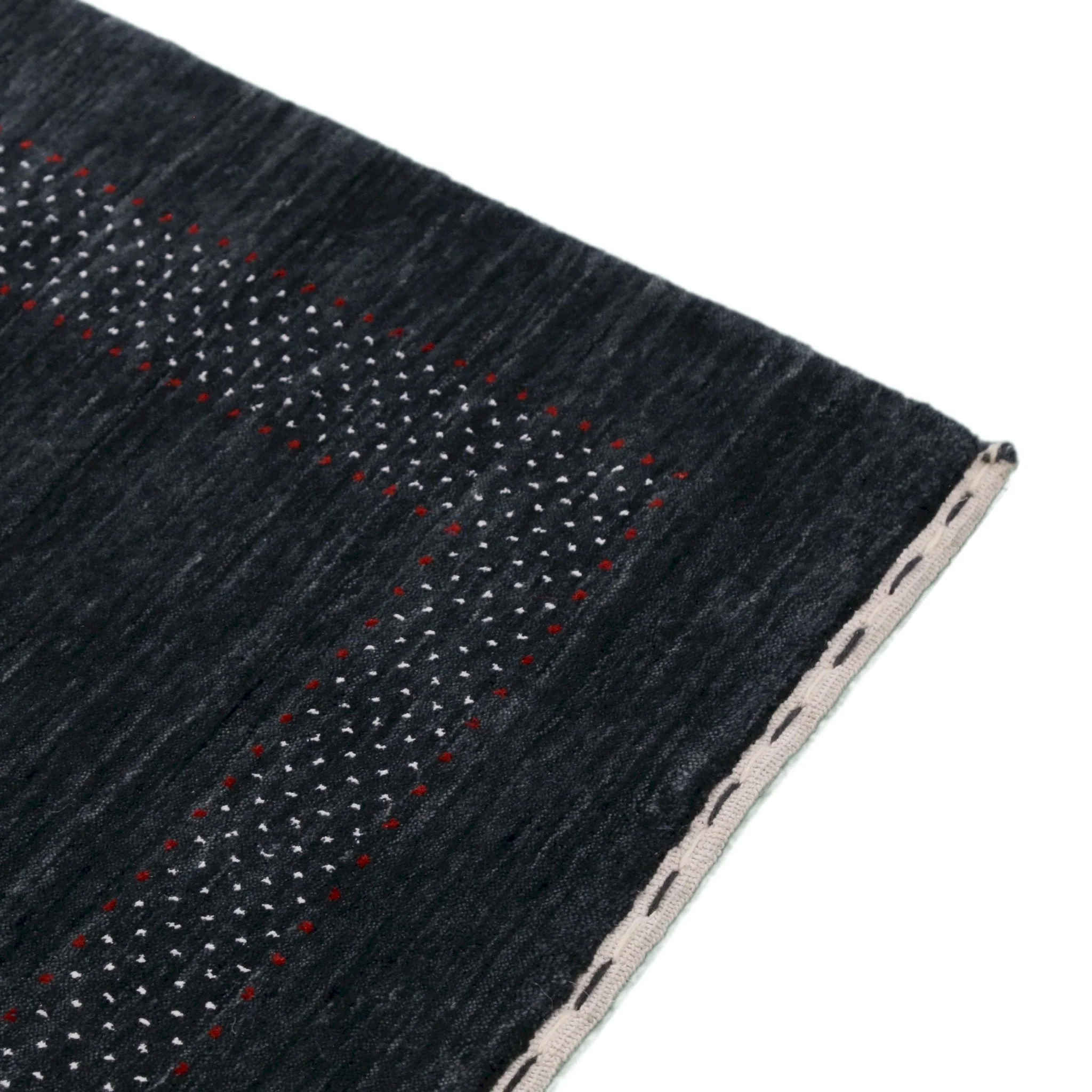 Charcoal Center Pattern Hand Loomed Wool Area Rug - Image 9