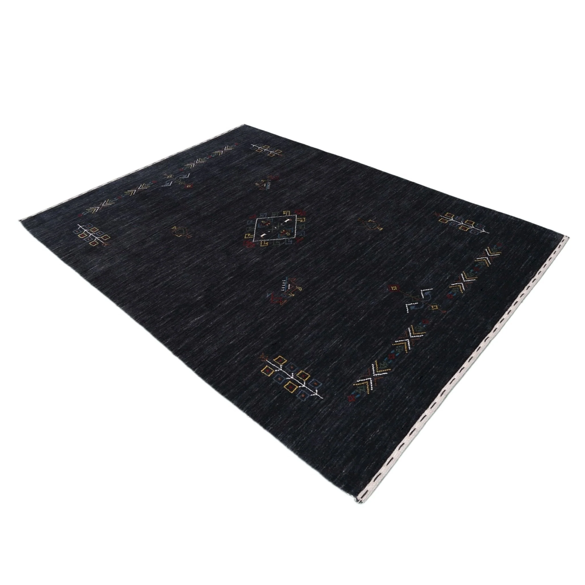 Charcoal Tribal Center Medallion Hand Loomed Wool Area Rug - Image 12