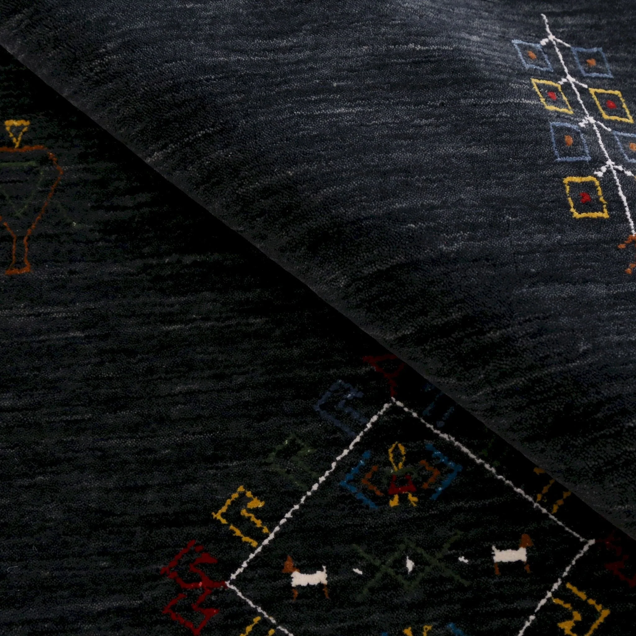 Charcoal Tribal Center Medallion Hand Loomed Wool Area Rug - Image 3