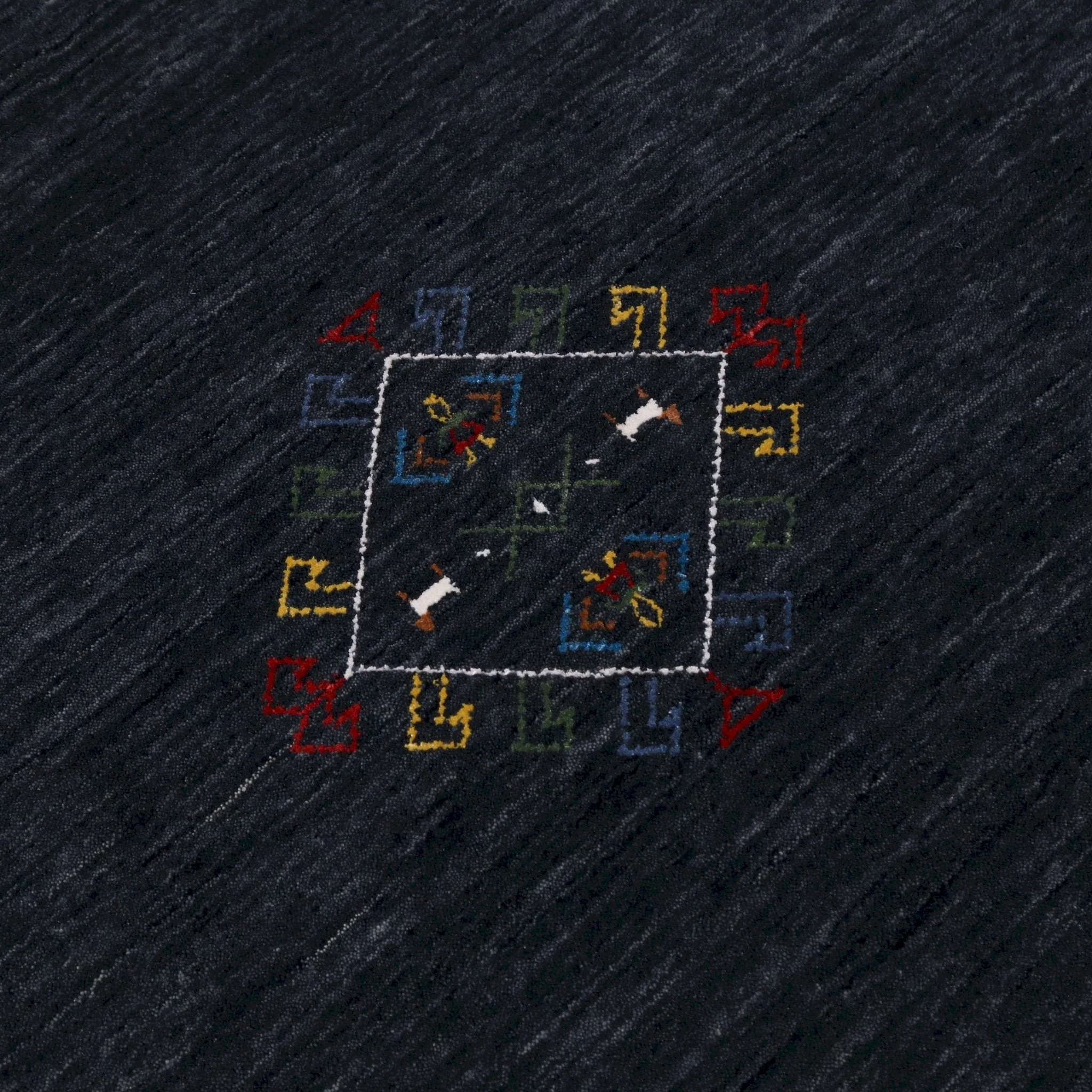 Charcoal Tribal Center Medallion Hand Loomed Wool Area Rug - Image 5