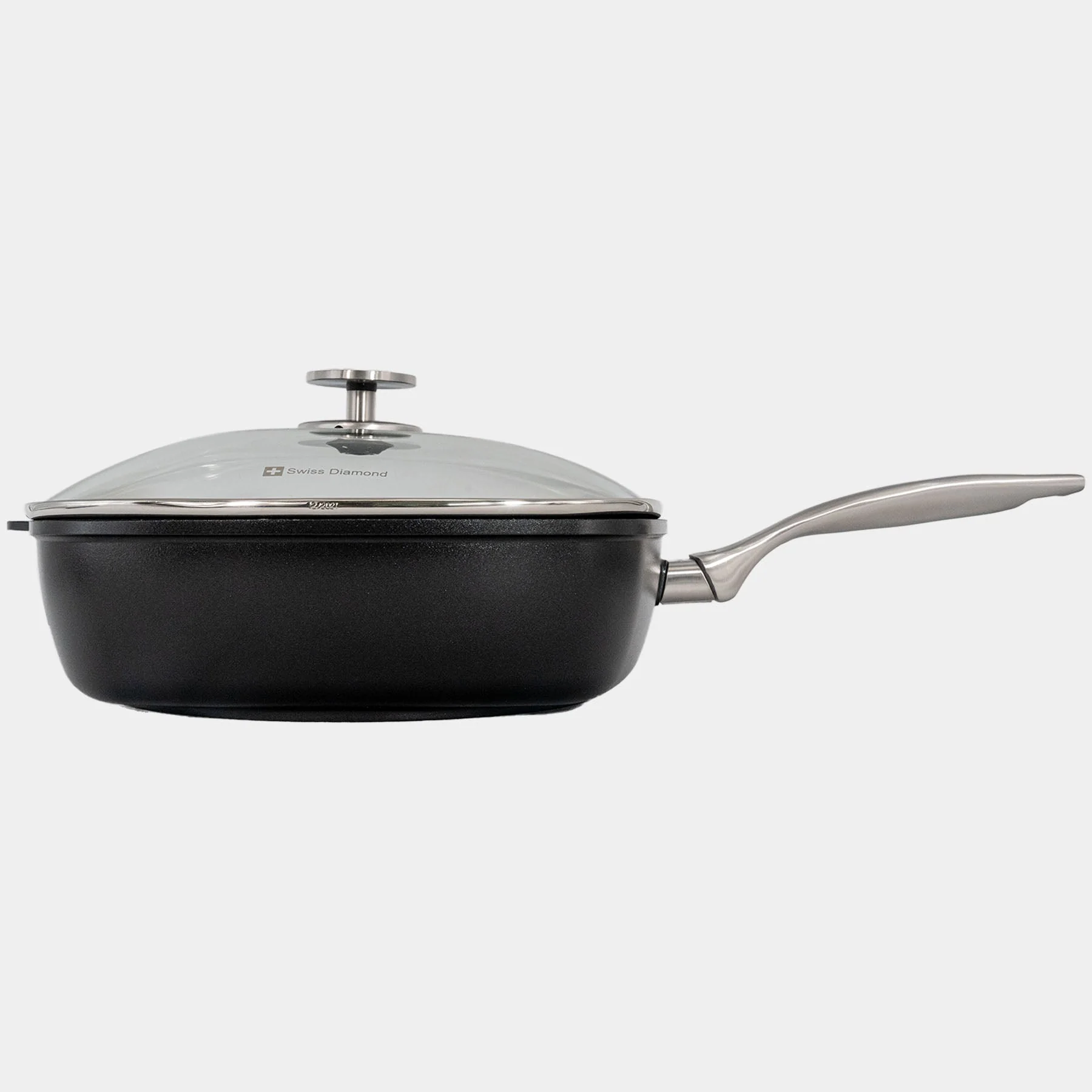 CHD Nonstick 11" x 11" Square Saute Pan with Glass Lid - Image 4
