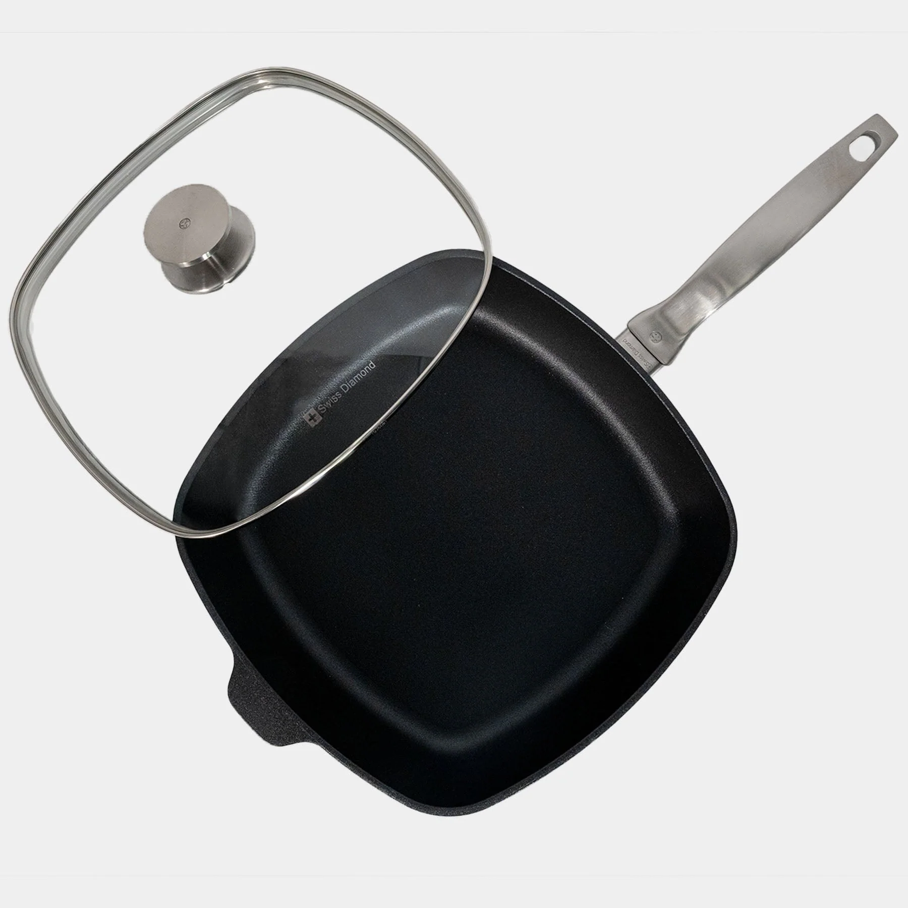 CHD Nonstick 11" x 11" Square Saute Pan with Glass Lid - Image 5