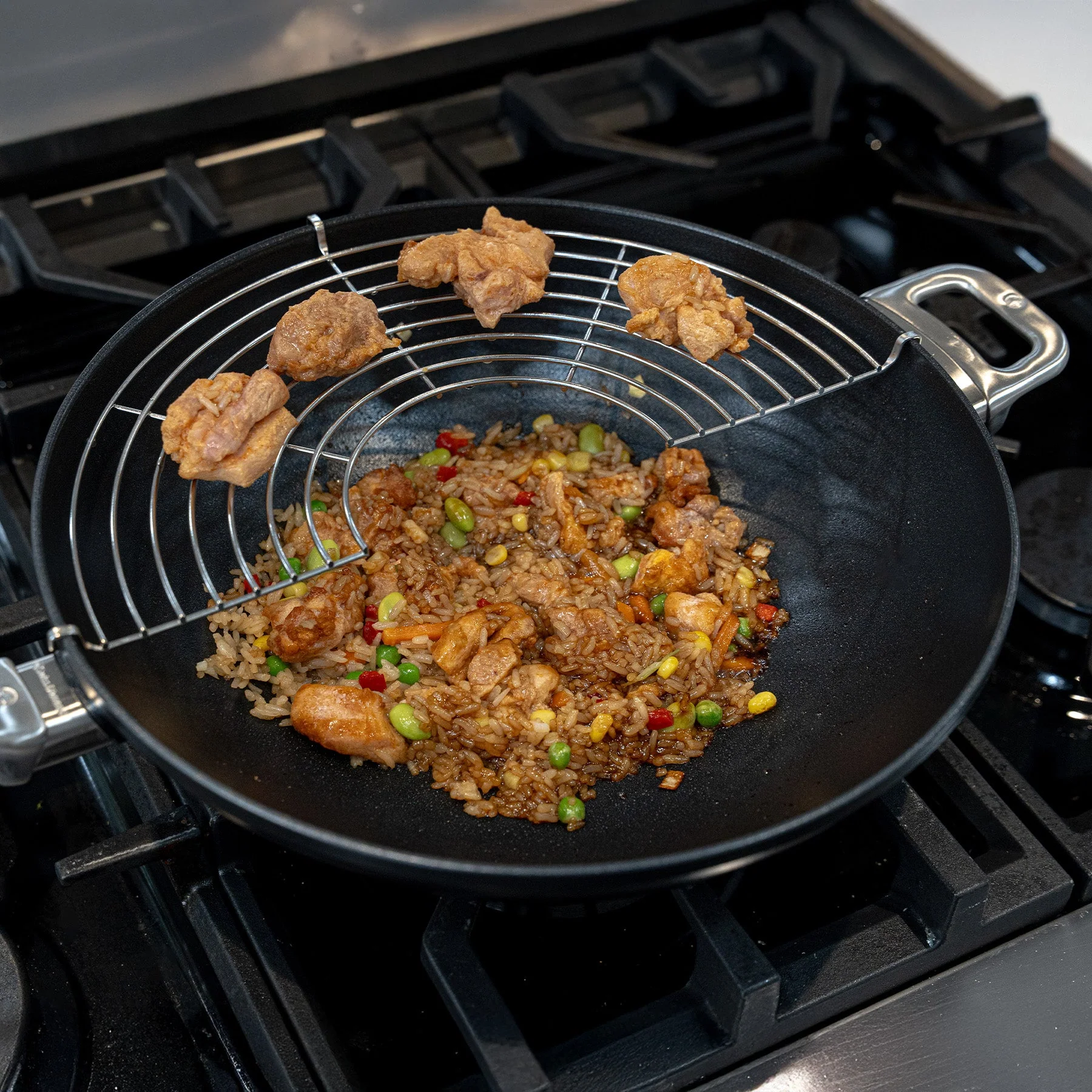 CHD Nonstick 12.5" Wok with Glass Lid - Image 2