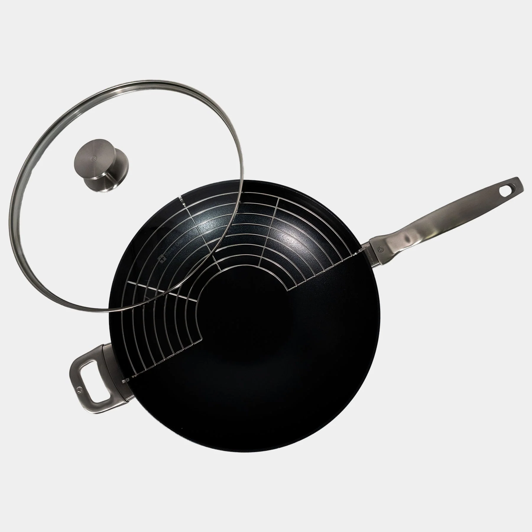 CHD Nonstick 12.5" Wok with Glass Lid - Image 5