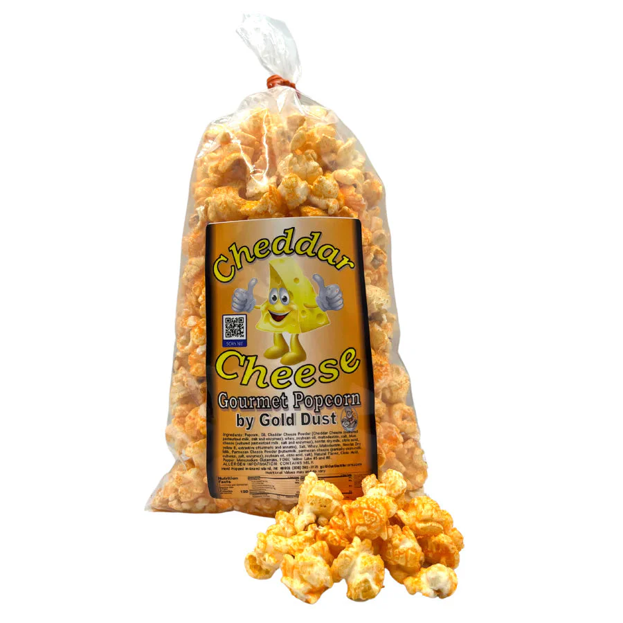 Cheddar Cheese Popped Popcorn | Pack of 3 | 2 oz | Non-GMO | Gold Dust Kettle Corn - Image 2