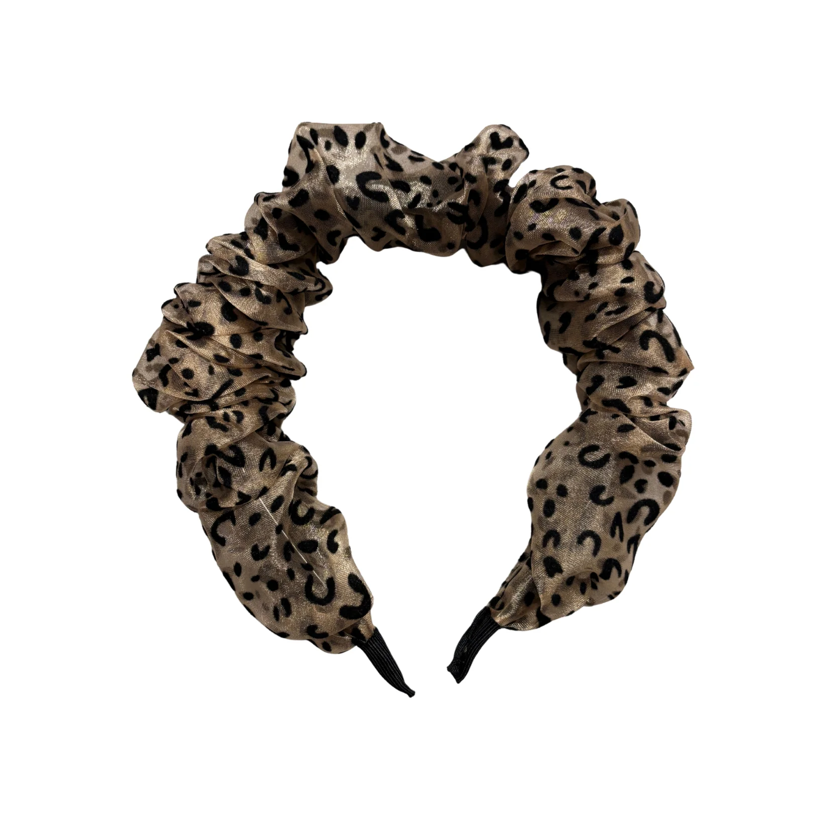 Cheetah Crinkly Chiffon Headband | Poly Satin Animal Print Headpiece Hair Accessory - Image 4