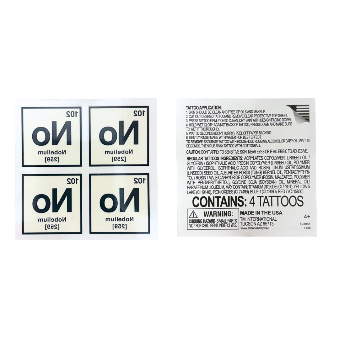 Chemical Formulas Temporary Tattoos - Image 5