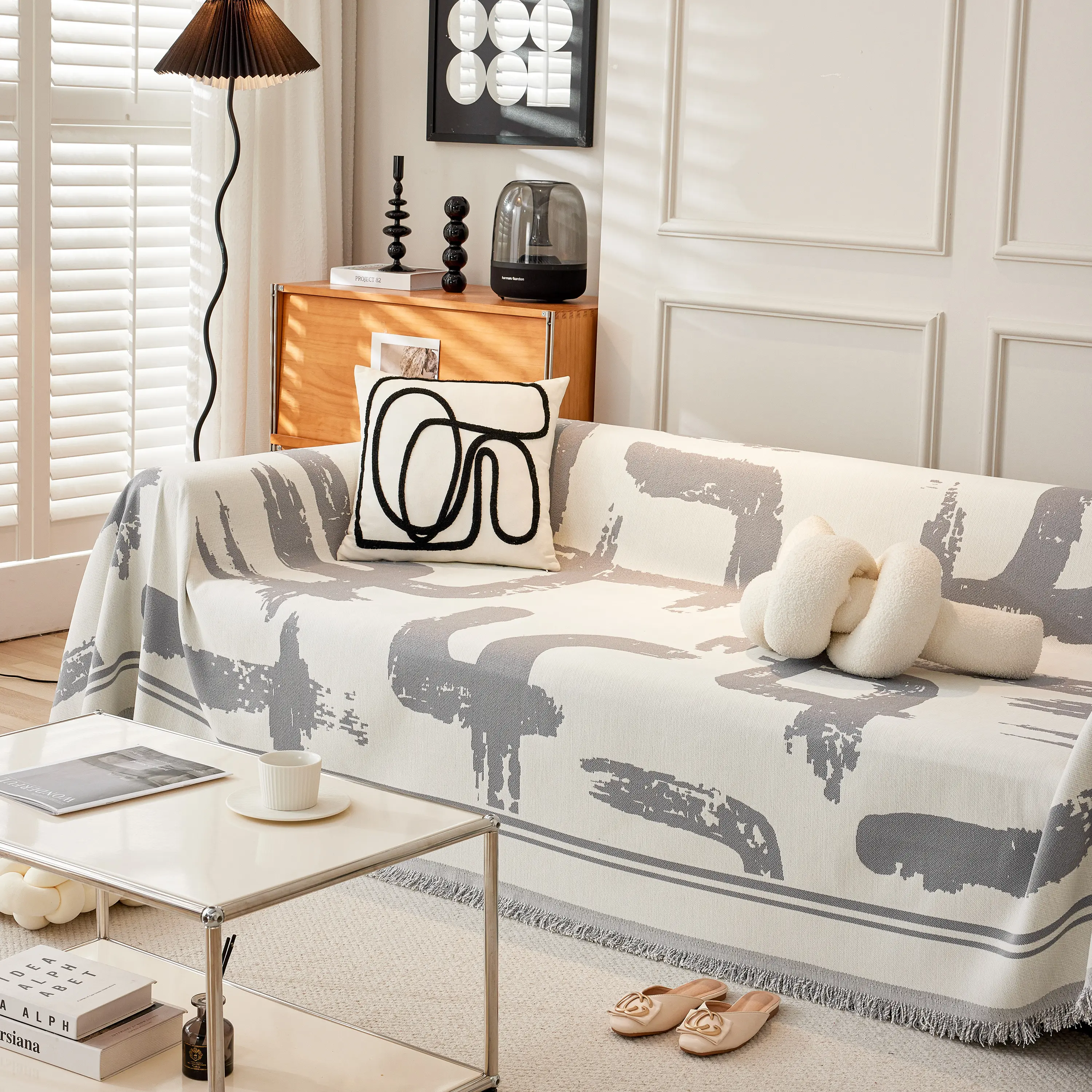 Chenille Abstract Soft Thick Reversible Oversized Couch Cover Blanket, Blanket on Sofa and The Couch - Image 109