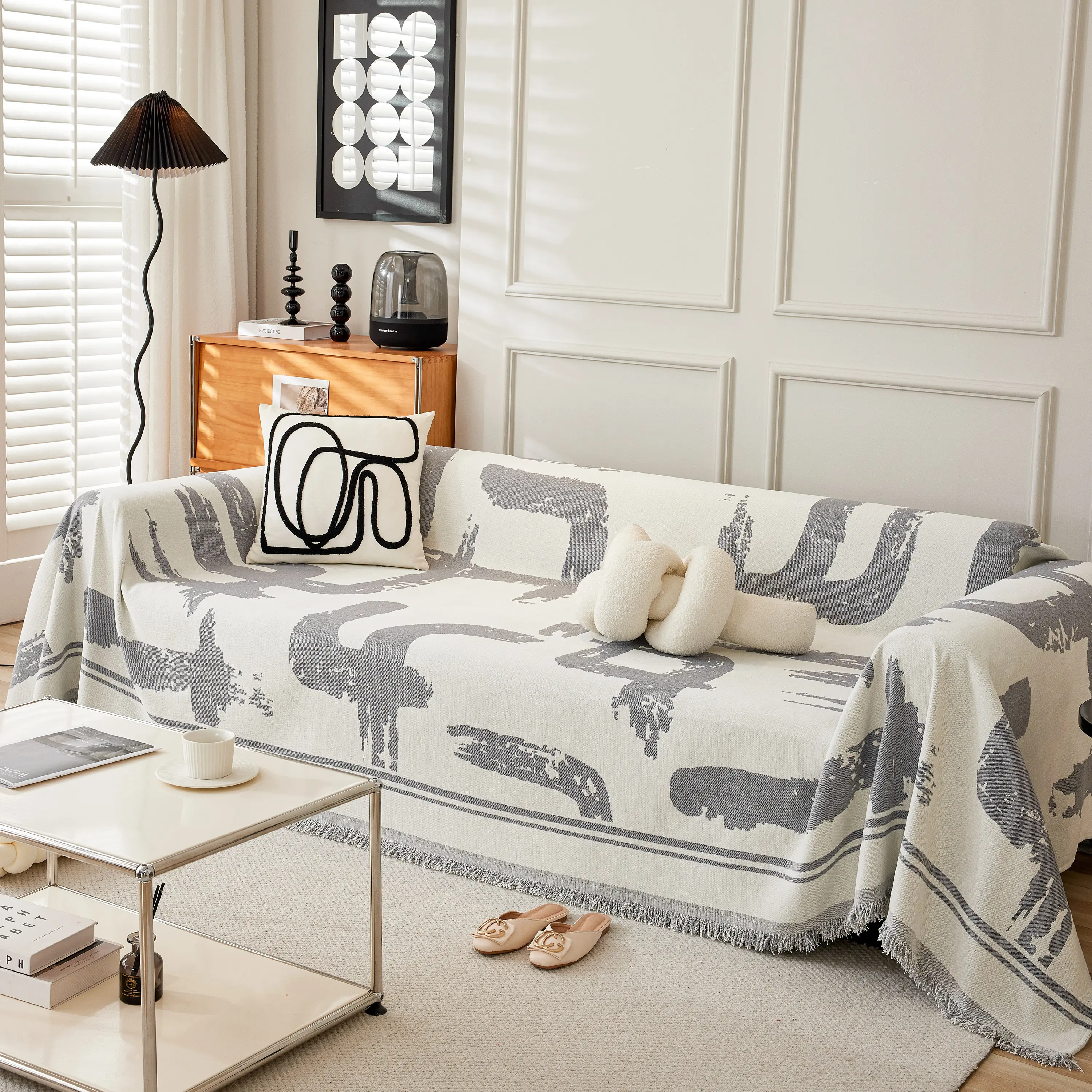 Chenille Abstract Soft Thick Reversible Oversized Couch Cover Blanket, Blanket on Sofa and The Couch - Image 110