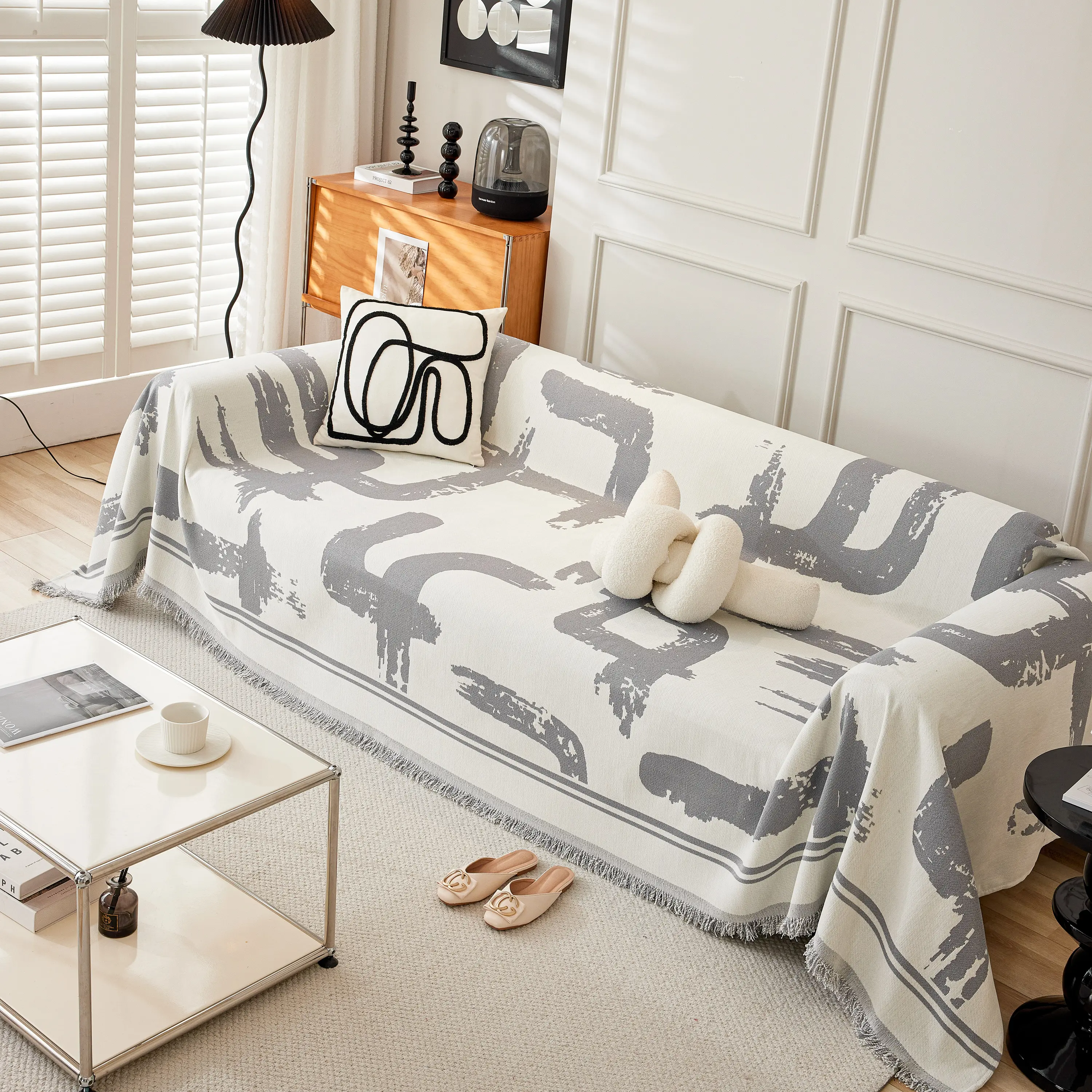 Chenille Abstract Soft Thick Reversible Oversized Couch Cover Blanket, Blanket on Sofa and The Couch - Image 111