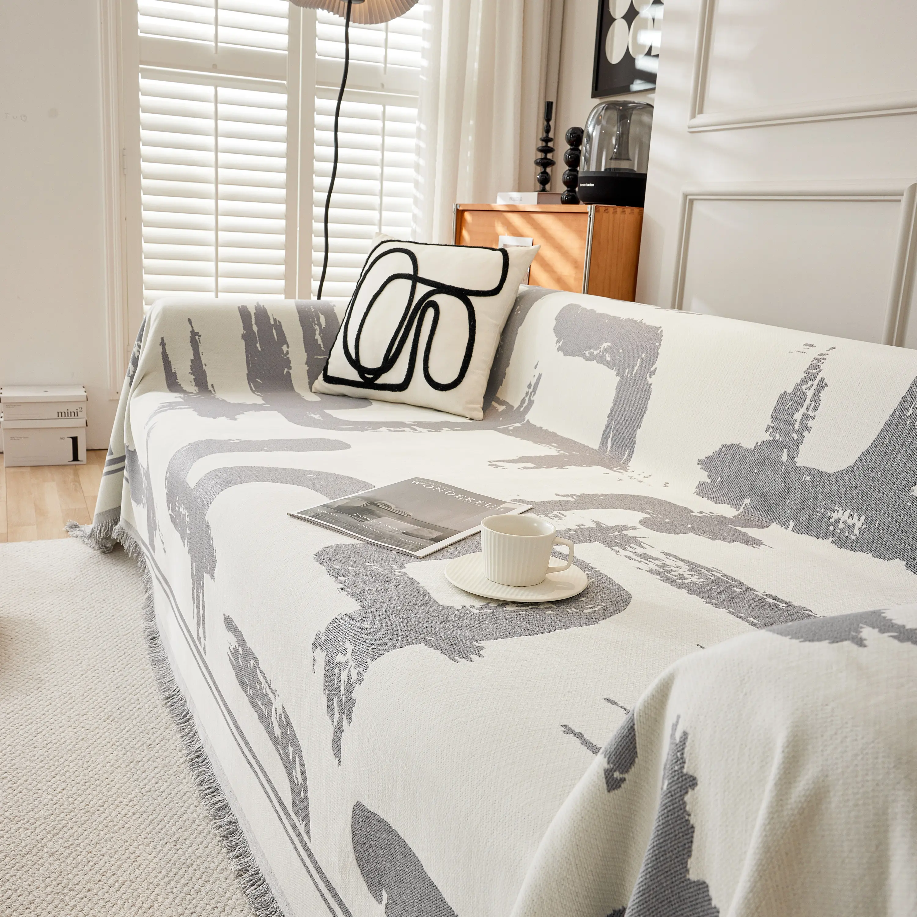 Chenille Abstract Soft Thick Reversible Oversized Couch Cover Blanket, Blanket on Sofa and The Couch - Image 121