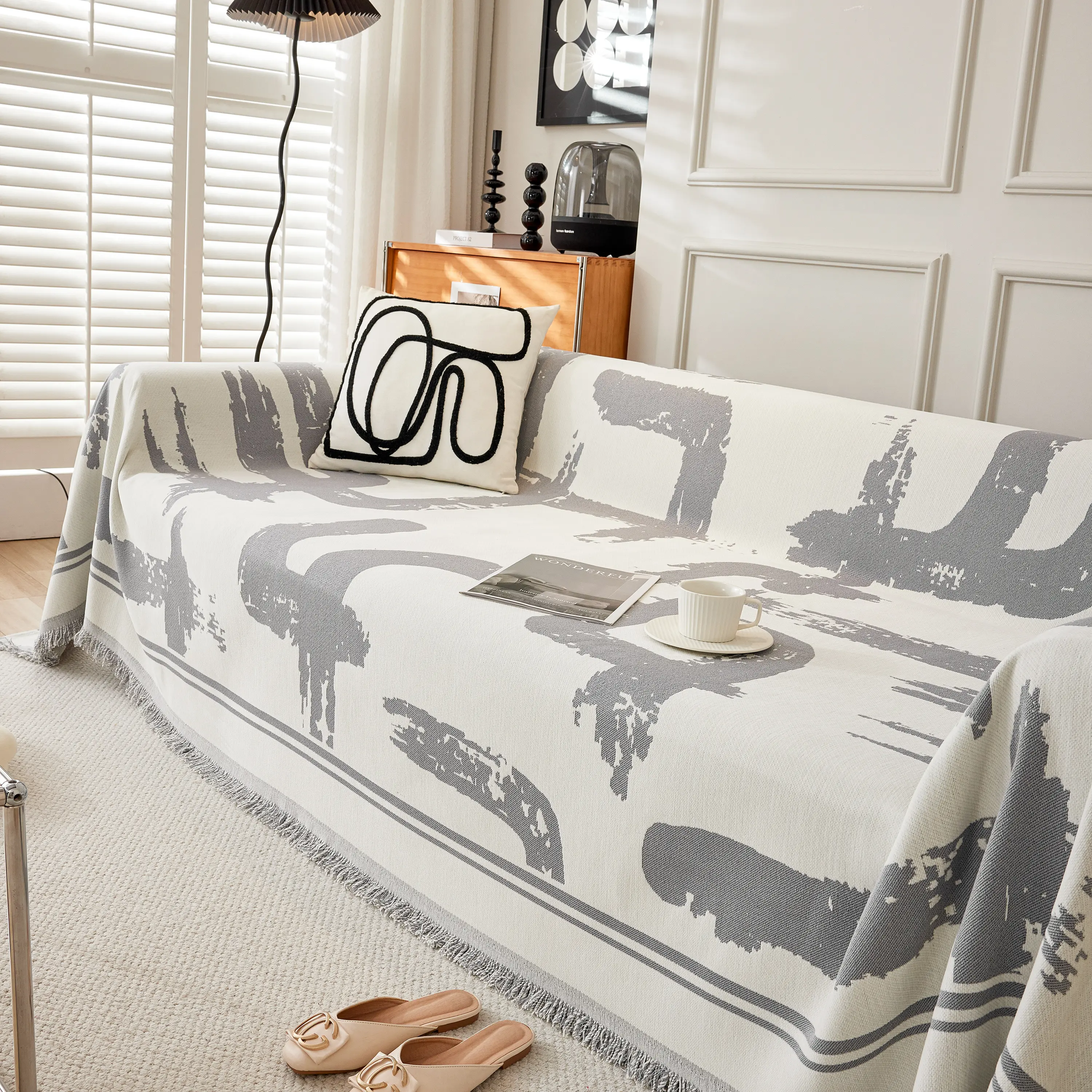 Chenille Abstract Soft Thick Reversible Oversized Couch Cover Blanket, Blanket on Sofa and The Couch - Image 122