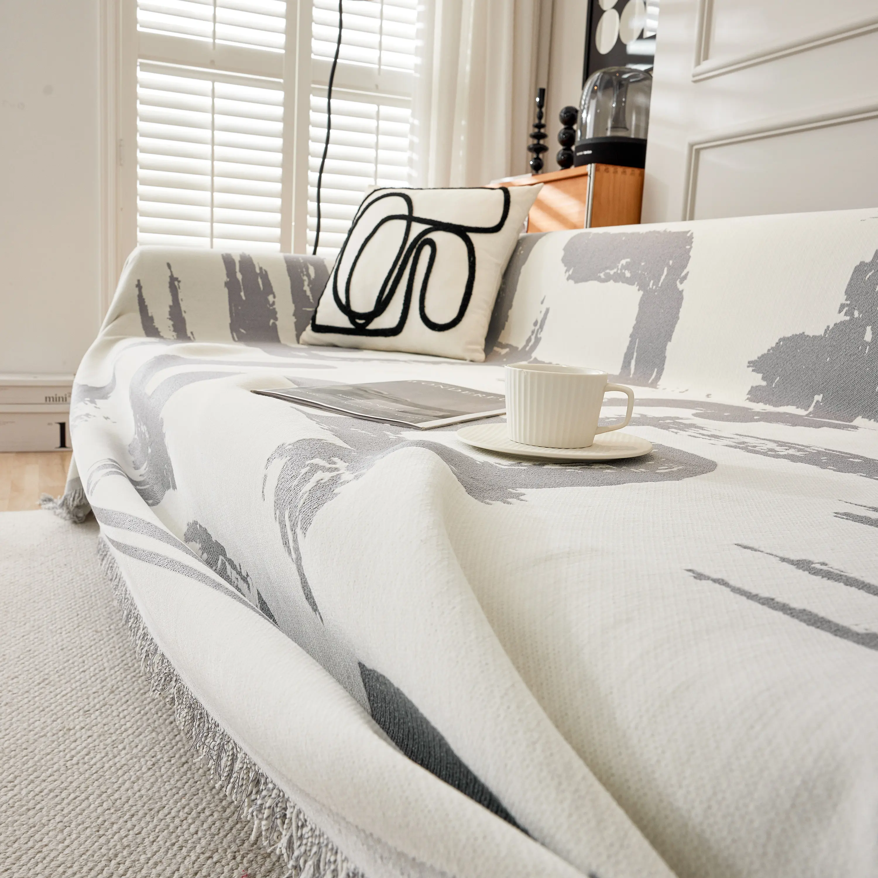 Chenille Abstract Soft Thick Reversible Oversized Couch Cover Blanket, Blanket on Sofa and The Couch - Image 124