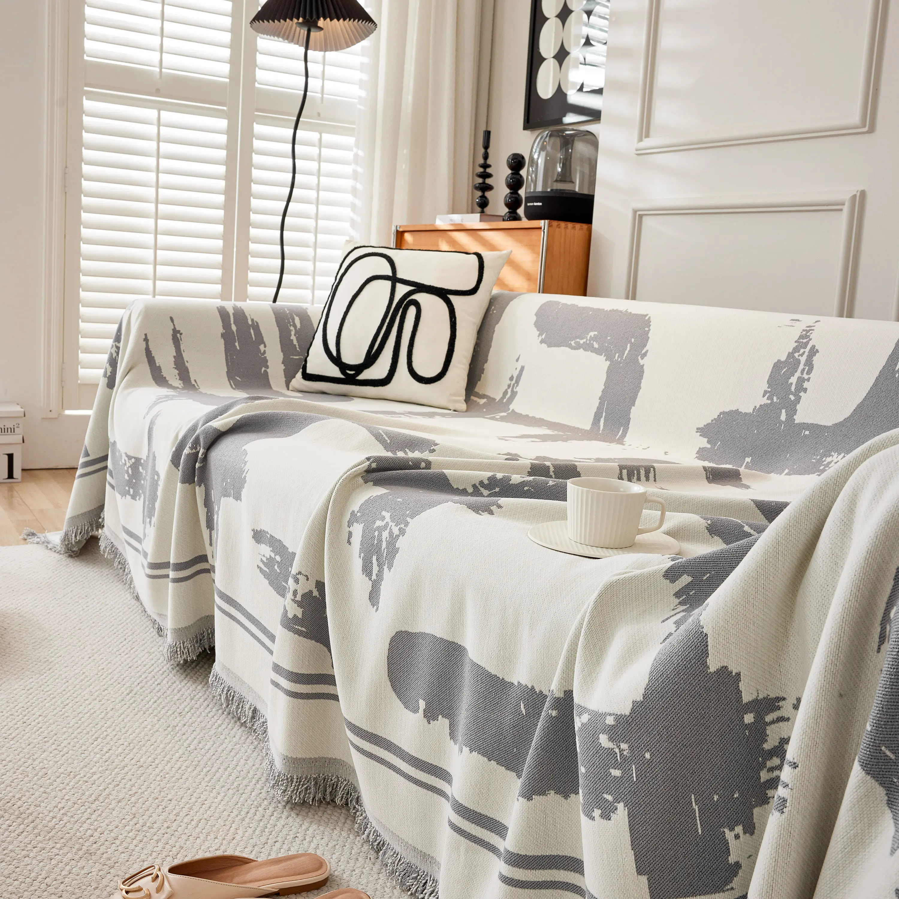Chenille Abstract Soft Thick Reversible Oversized Couch Cover Blanket, Blanket on Sofa and The Couch - Image 125