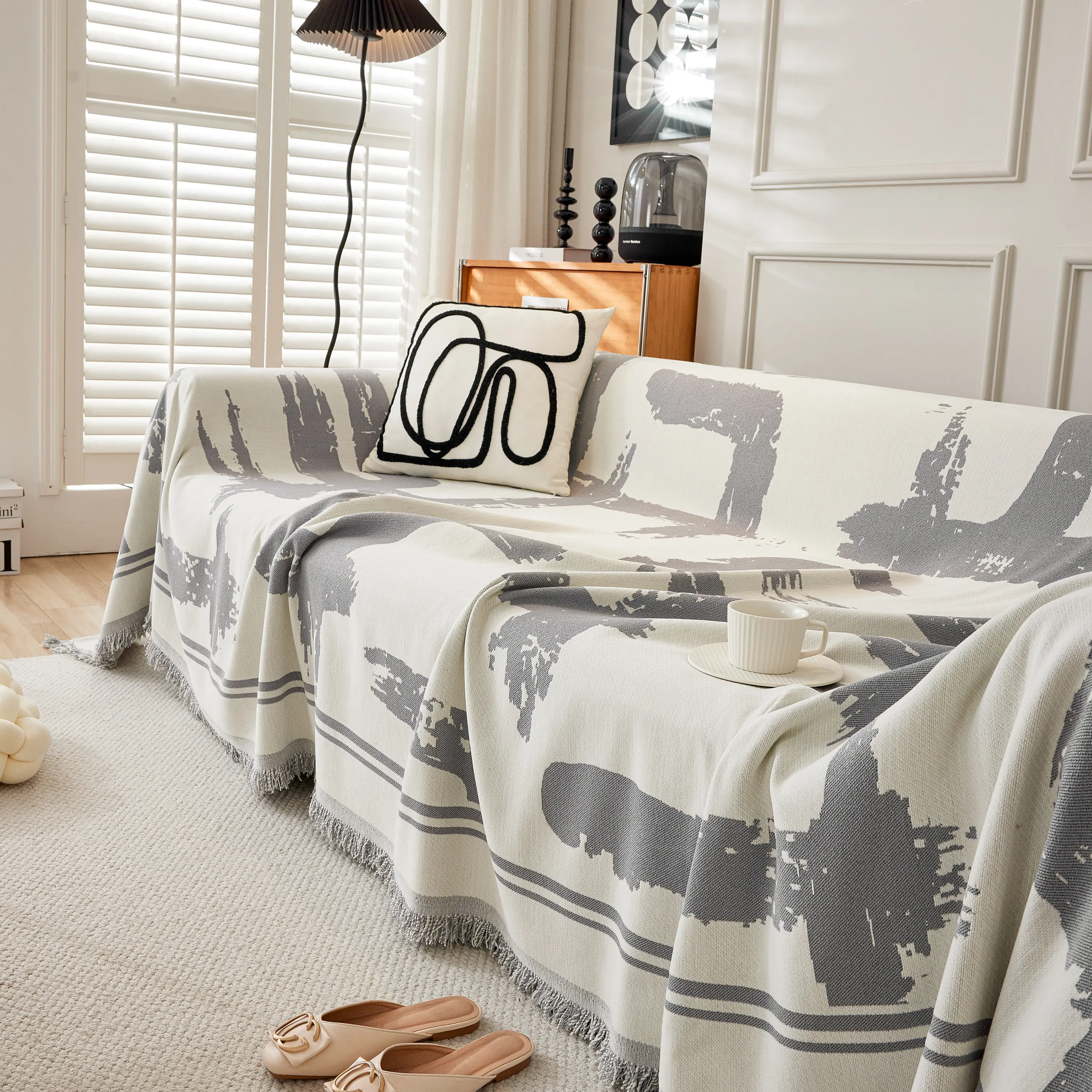 Chenille Abstract Soft Thick Reversible Oversized Couch Cover Blanket, Blanket on Sofa and The Couch - Image 126