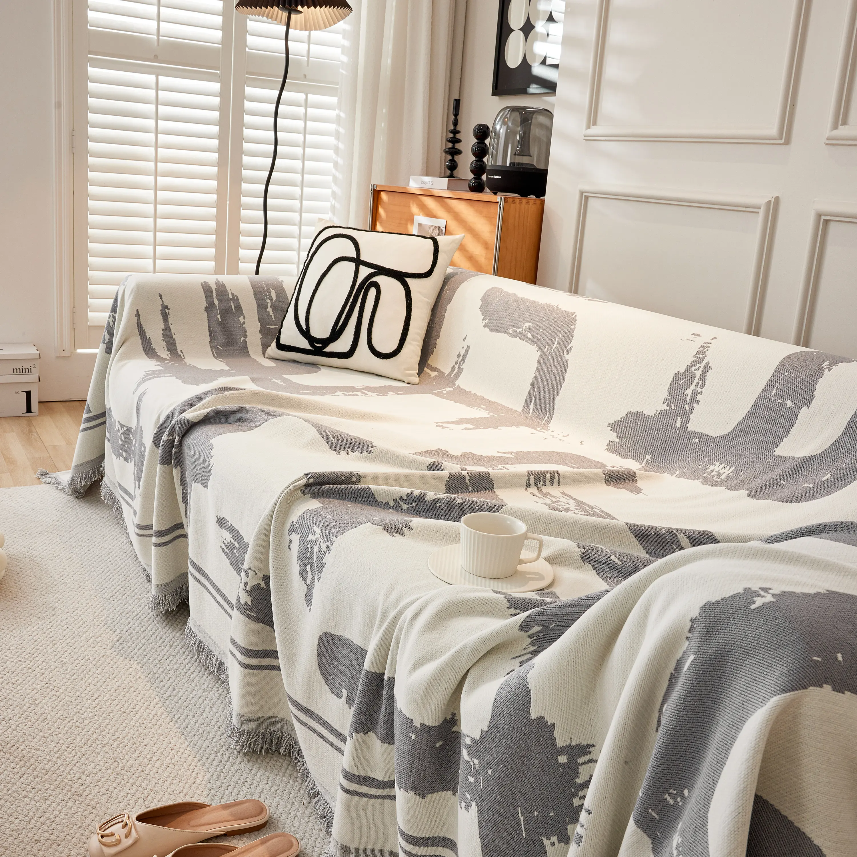 Chenille Abstract Soft Thick Reversible Oversized Couch Cover Blanket, Blanket on Sofa and The Couch - Image 128