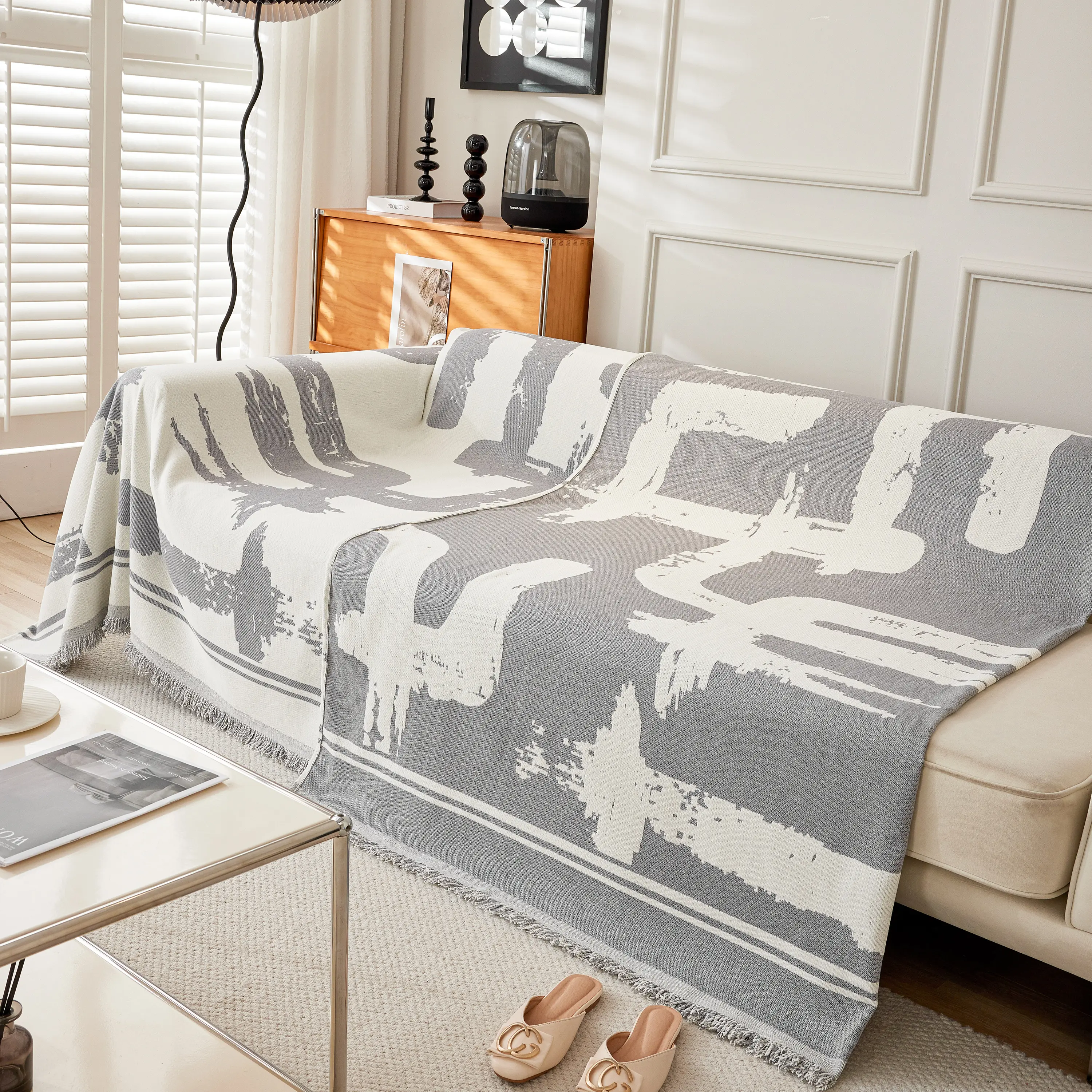 Chenille Abstract Soft Thick Reversible Oversized Couch Cover Blanket, Blanket on Sofa and The Couch - Image 129
