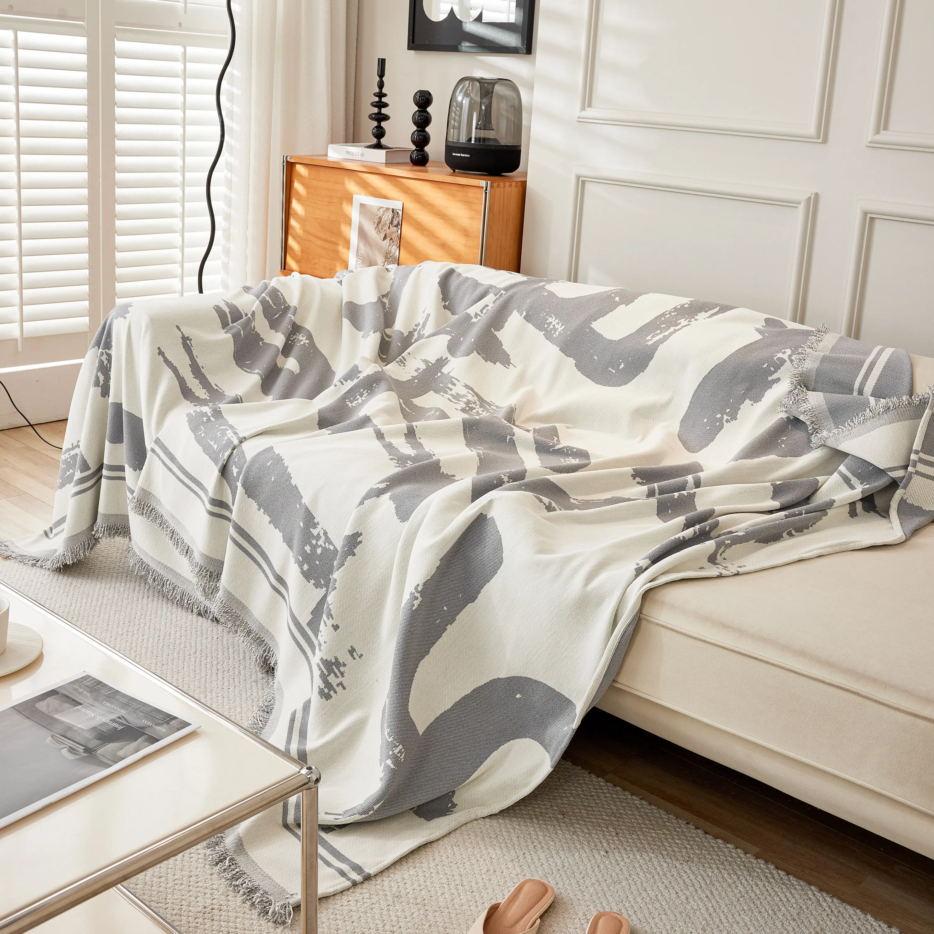 Chenille Abstract Soft Thick Reversible Oversized Couch Cover Blanket, Blanket on Sofa and The Couch - Image 130