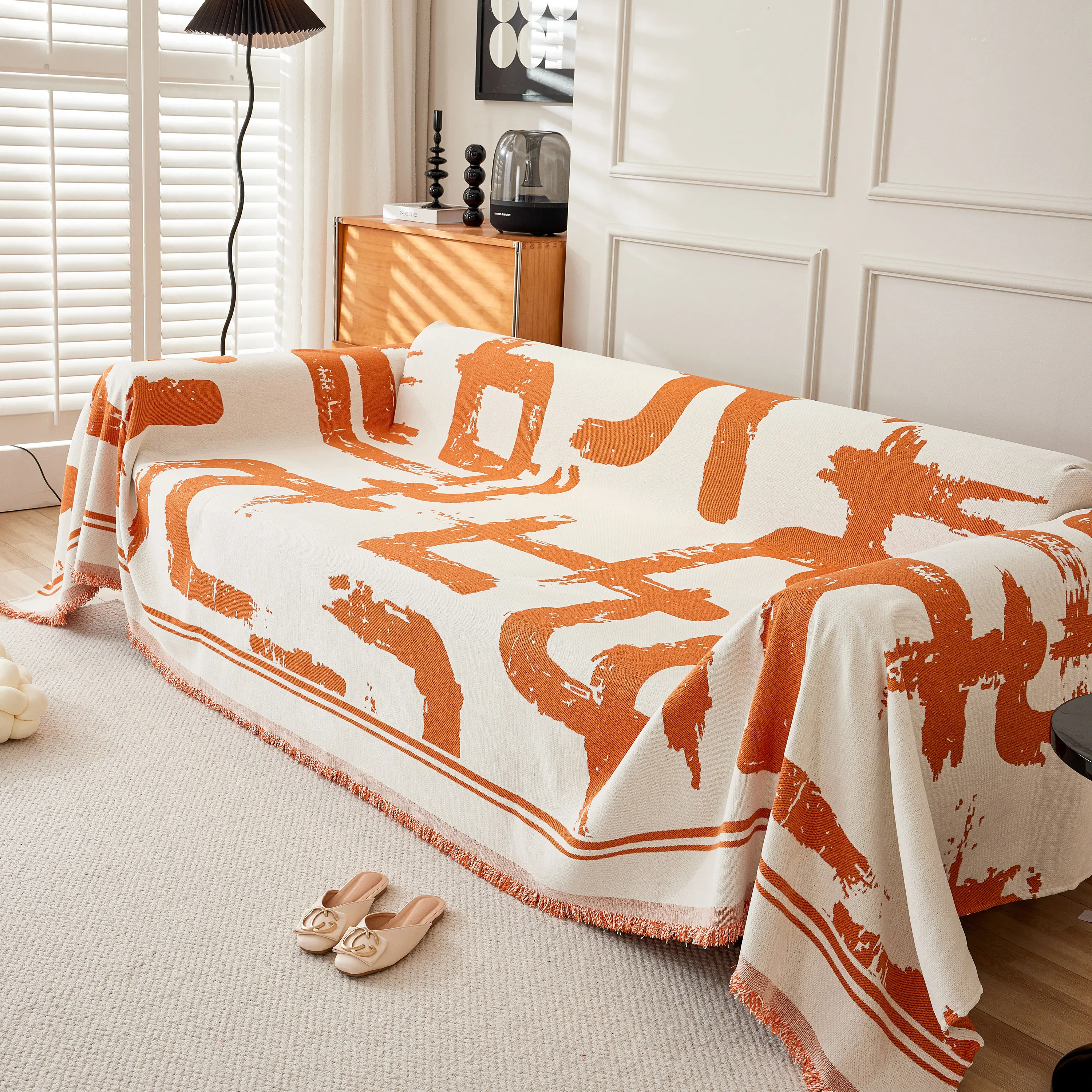 Chenille Abstract Soft Thick Reversible Oversized Couch Cover Blanket, Blanket on Sofa and The Couch - Image 136