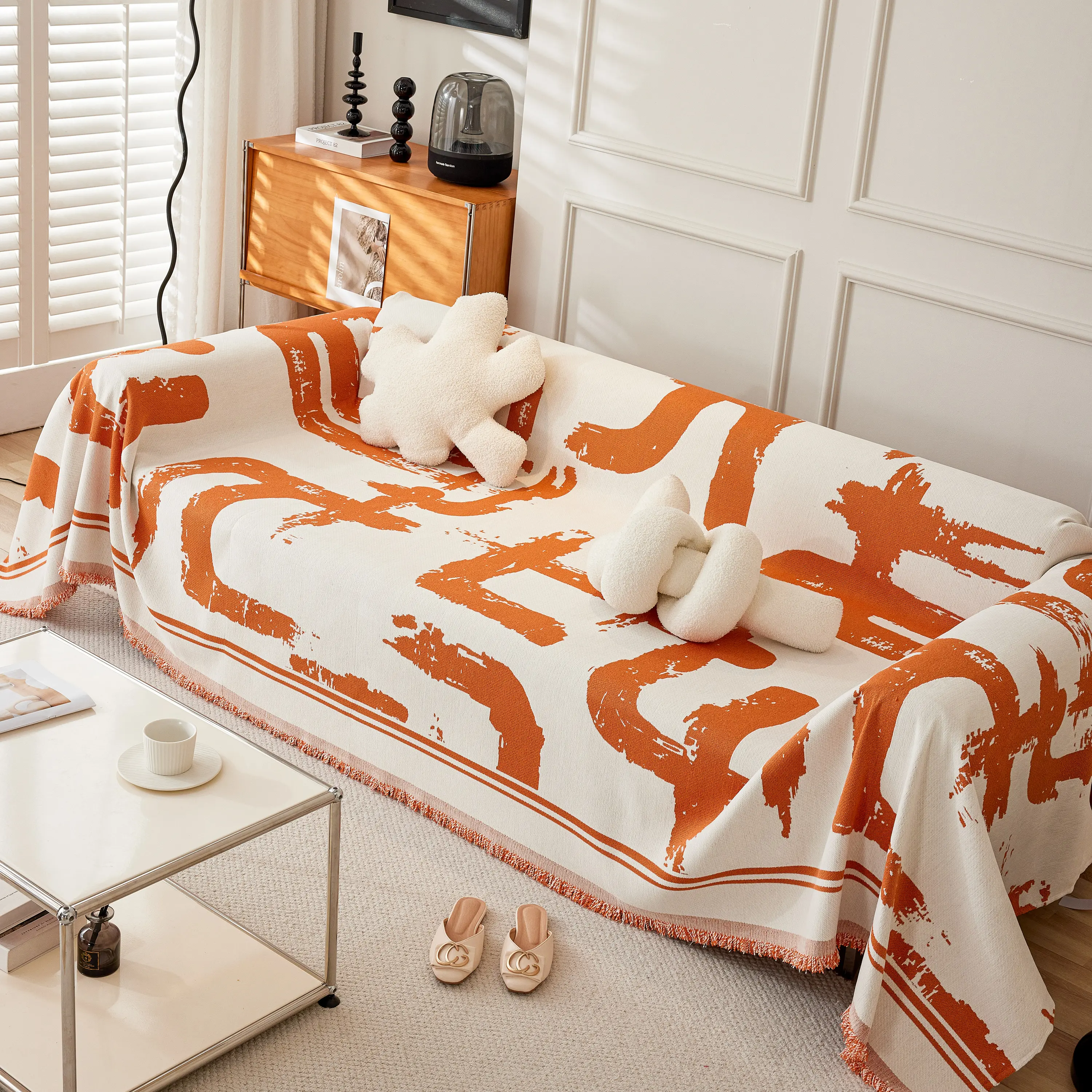 Chenille Abstract Soft Thick Reversible Oversized Couch Cover Blanket, Blanket on Sofa and The Couch - Image 142