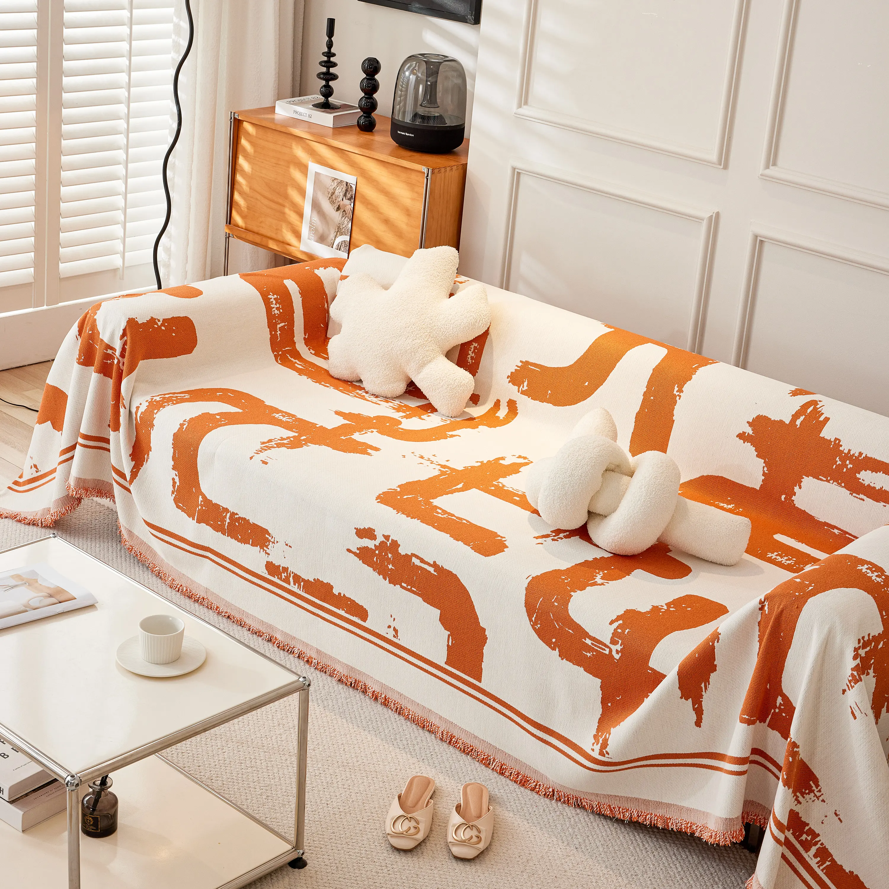 Chenille Abstract Soft Thick Reversible Oversized Couch Cover Blanket, Blanket on Sofa and The Couch - Image 143