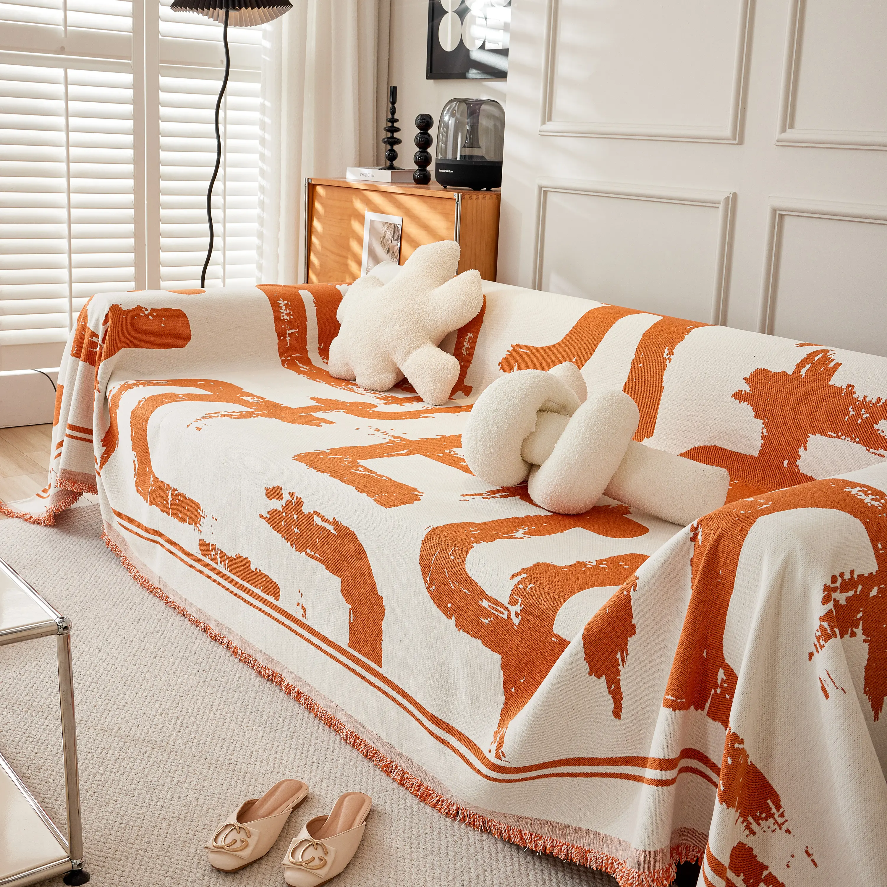 Chenille Abstract Soft Thick Reversible Oversized Couch Cover Blanket, Blanket on Sofa and The Couch - Image 145