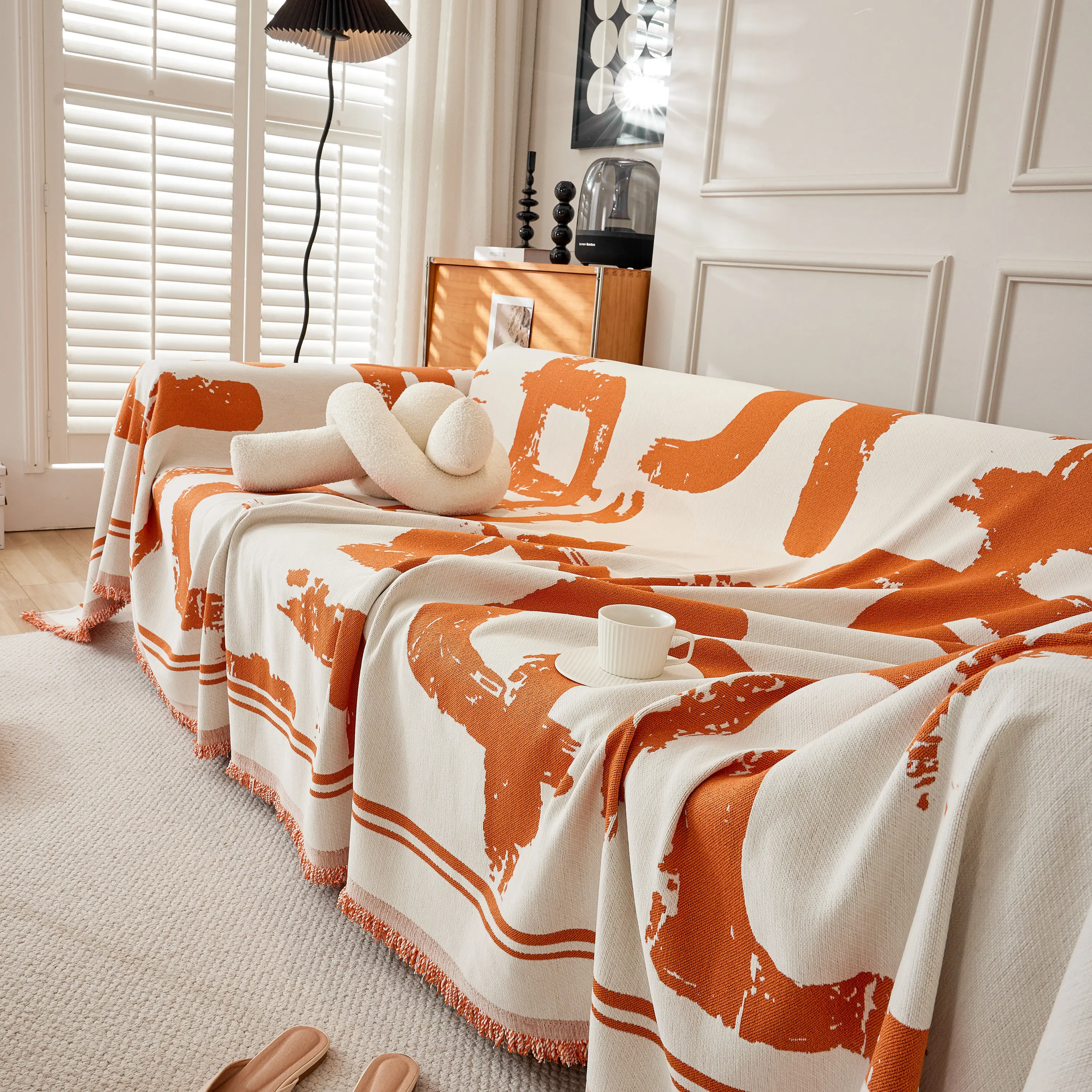 Chenille Abstract Soft Thick Reversible Oversized Couch Cover Blanket, Blanket on Sofa and The Couch - Image 155