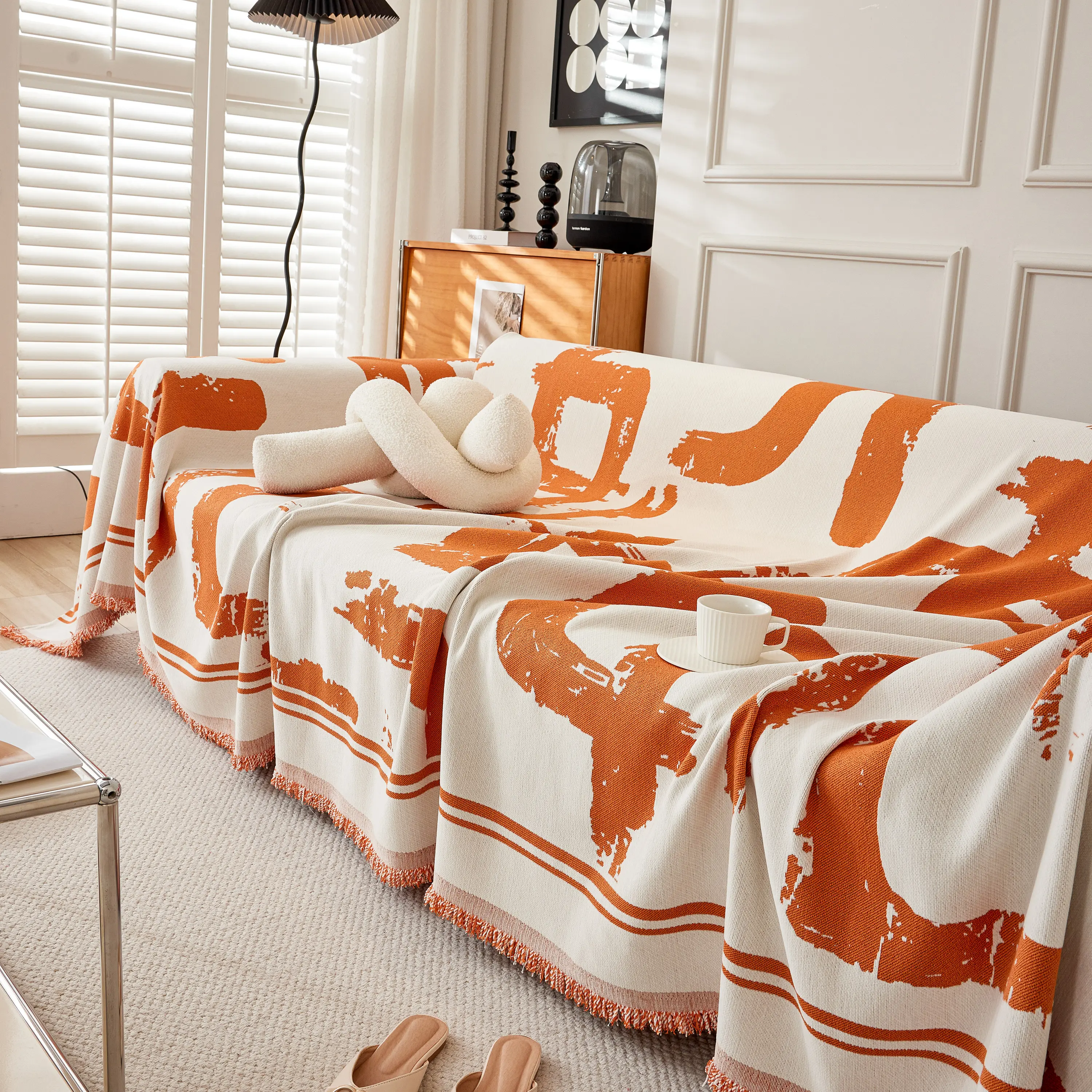 Chenille Abstract Soft Thick Reversible Oversized Couch Cover Blanket, Blanket on Sofa and The Couch - Image 156