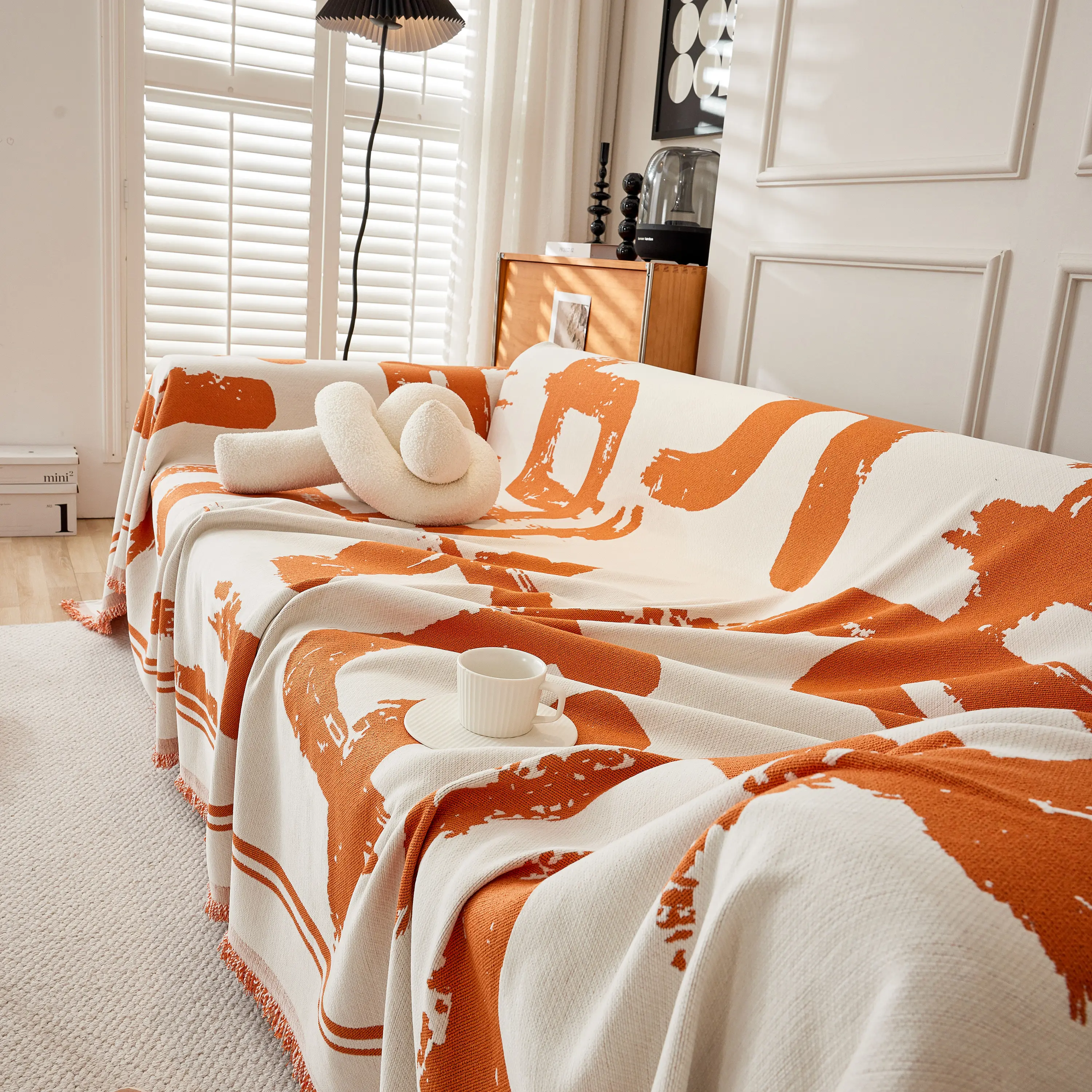 Chenille Abstract Soft Thick Reversible Oversized Couch Cover Blanket, Blanket on Sofa and The Couch - Image 157