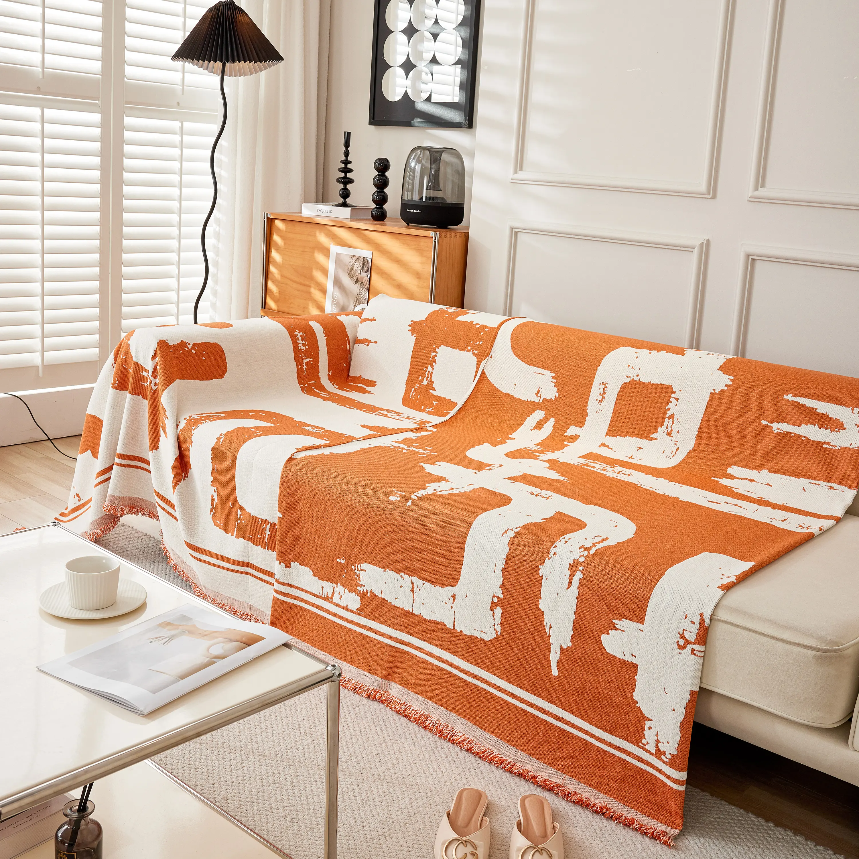 Chenille Abstract Soft Thick Reversible Oversized Couch Cover Blanket, Blanket on Sofa and The Couch - Image 158