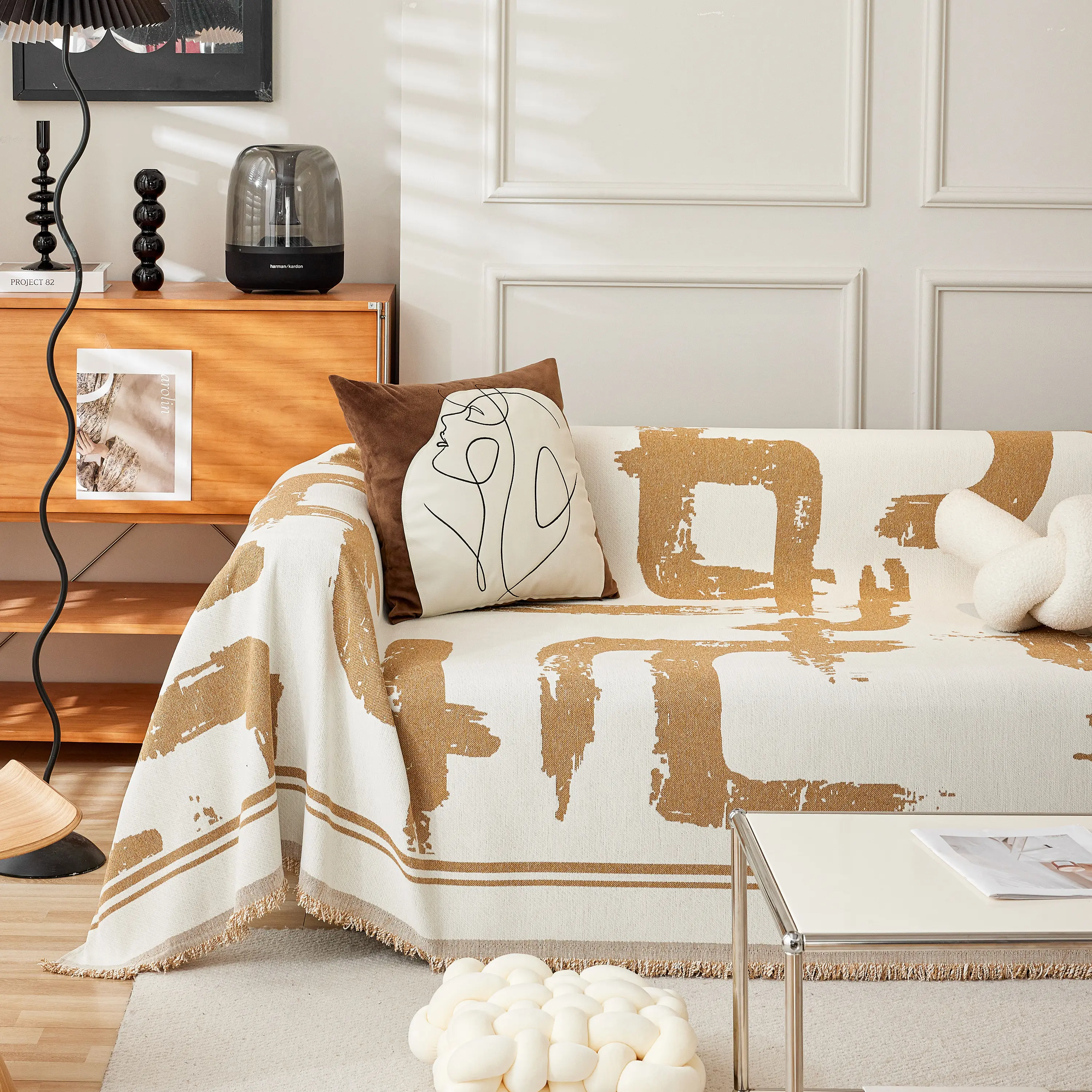 Chenille Abstract Soft Thick Reversible Oversized Couch Cover Blanket, Blanket on Sofa and The Couch - Image 18
