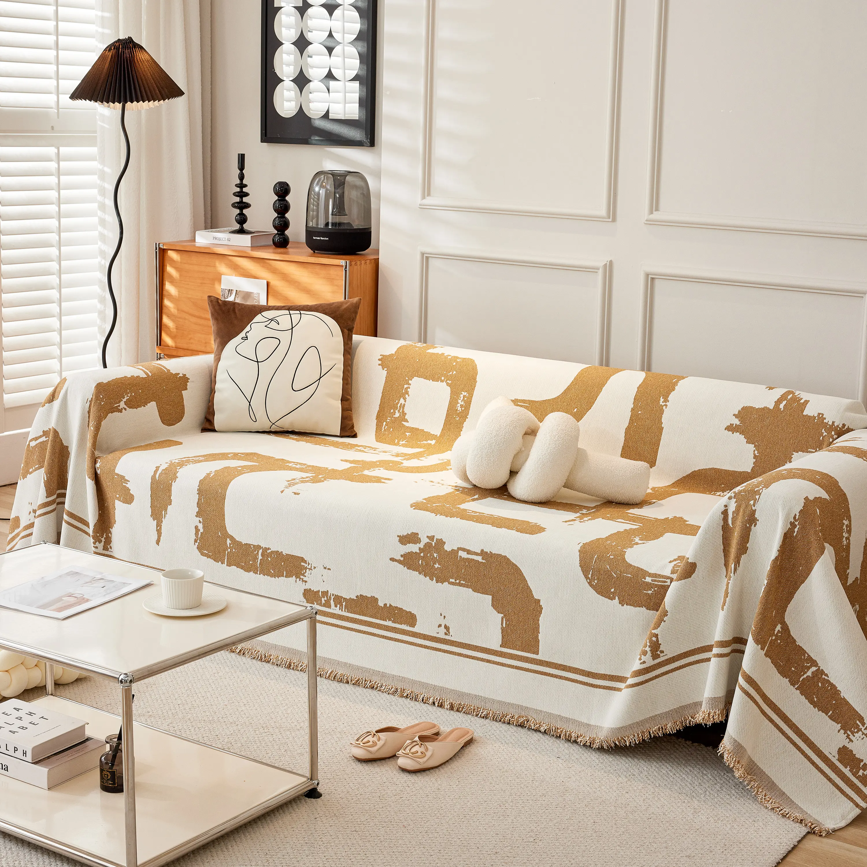 Chenille Abstract Soft Thick Reversible Oversized Couch Cover Blanket, Blanket on Sofa and The Couch - Image 20