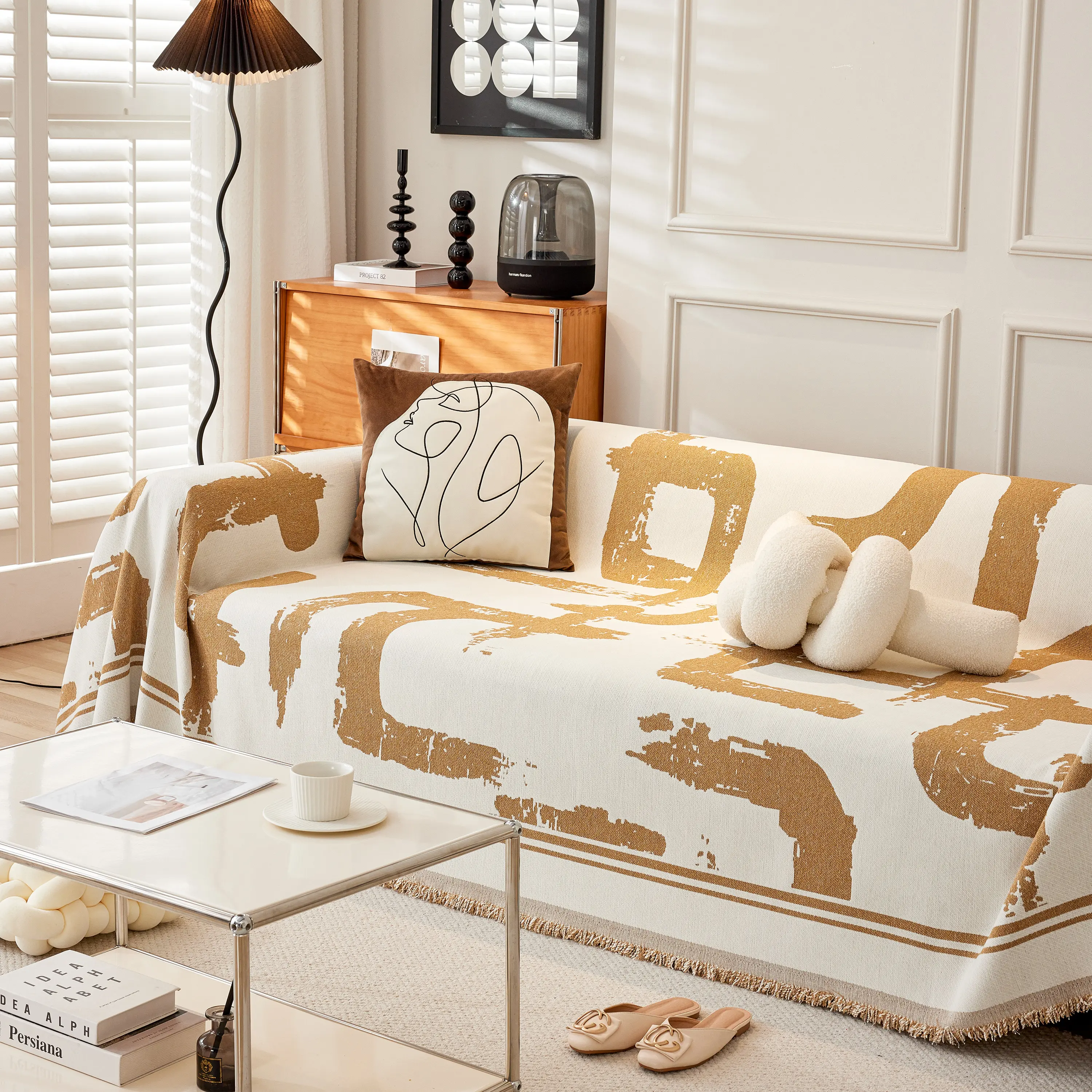 Chenille Abstract Soft Thick Reversible Oversized Couch Cover Blanket, Blanket on Sofa and The Couch - Image 21