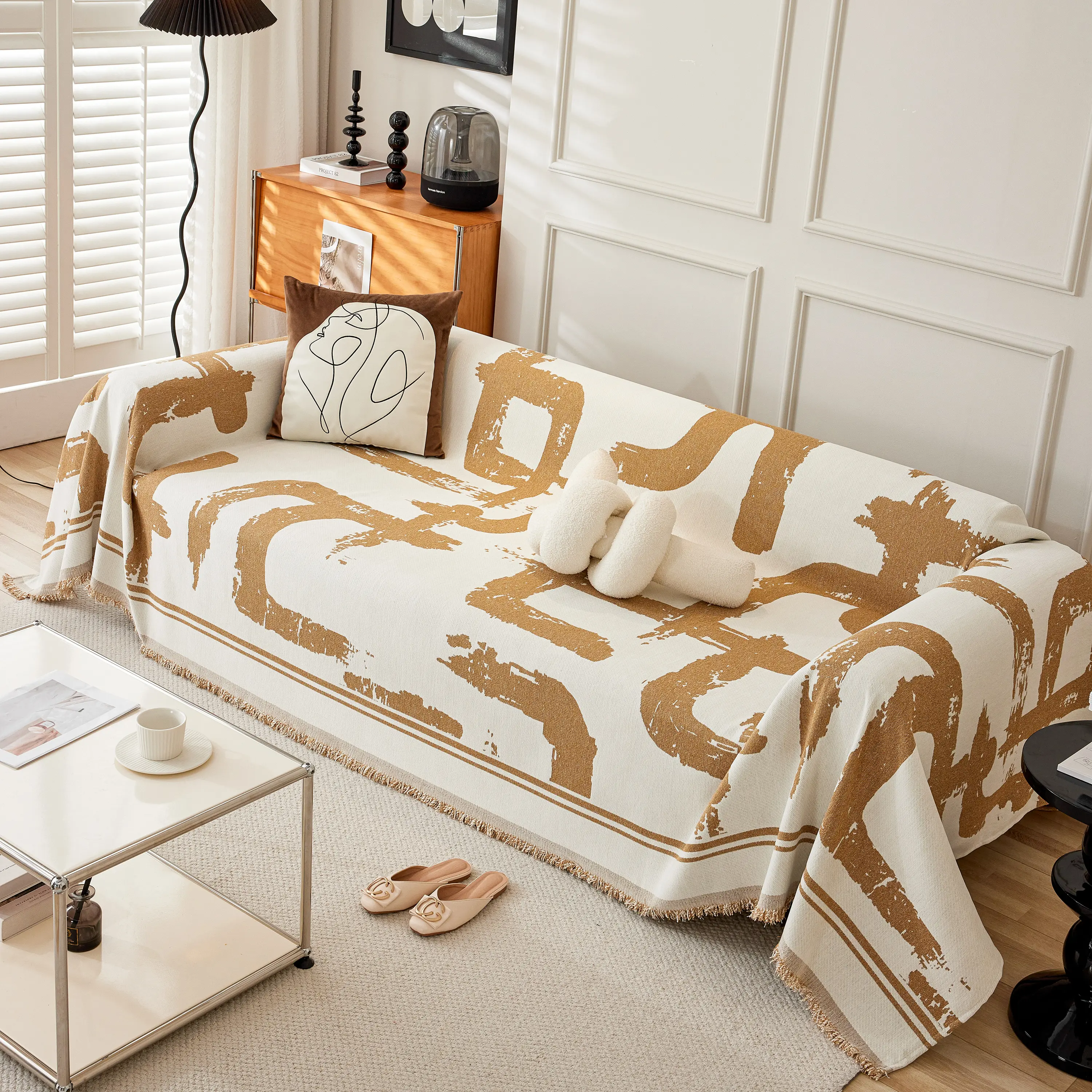 Chenille Abstract Soft Thick Reversible Oversized Couch Cover Blanket, Blanket on Sofa and The Couch - Image 24