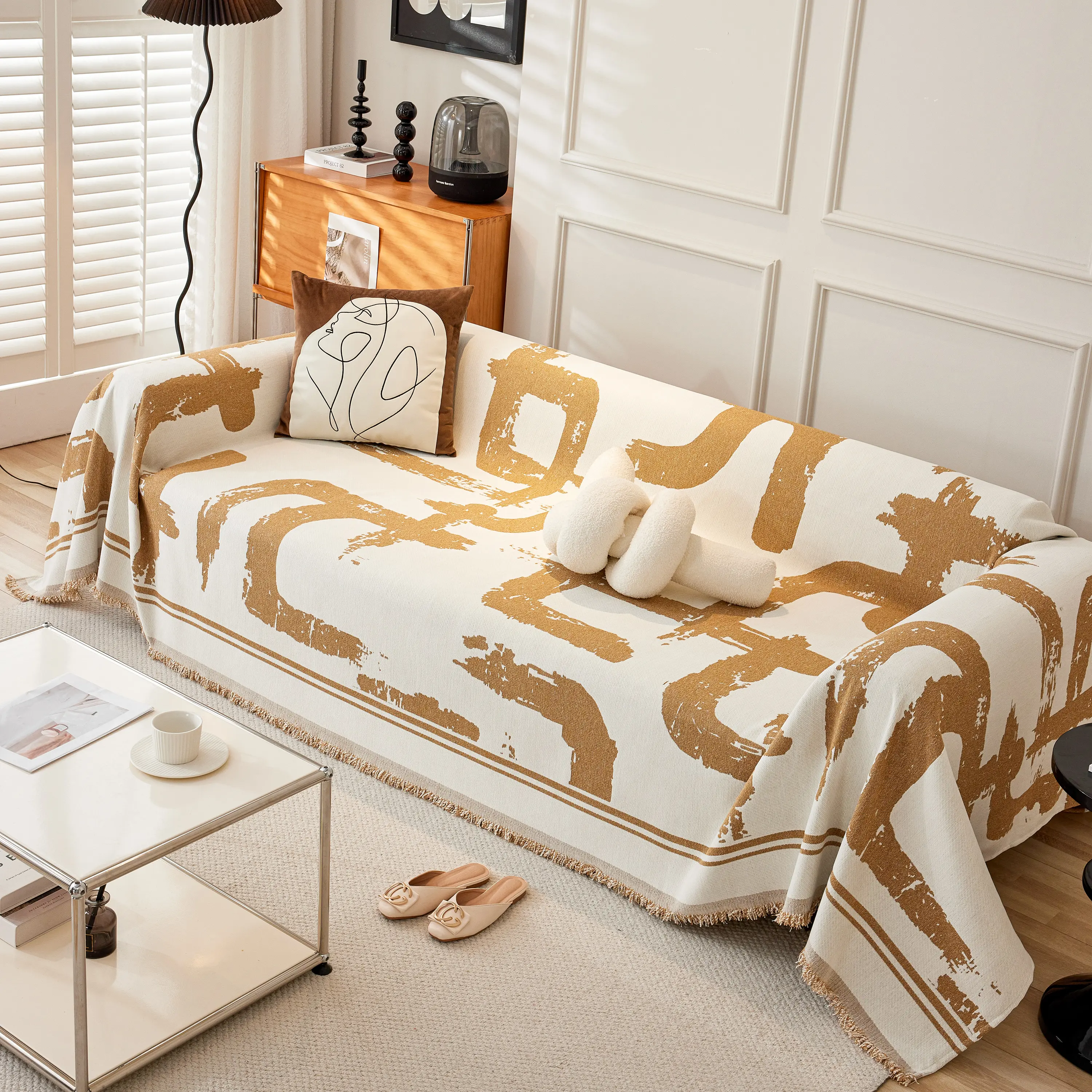 Chenille Abstract Soft Thick Reversible Oversized Couch Cover Blanket, Blanket on Sofa and The Couch - Image 25
