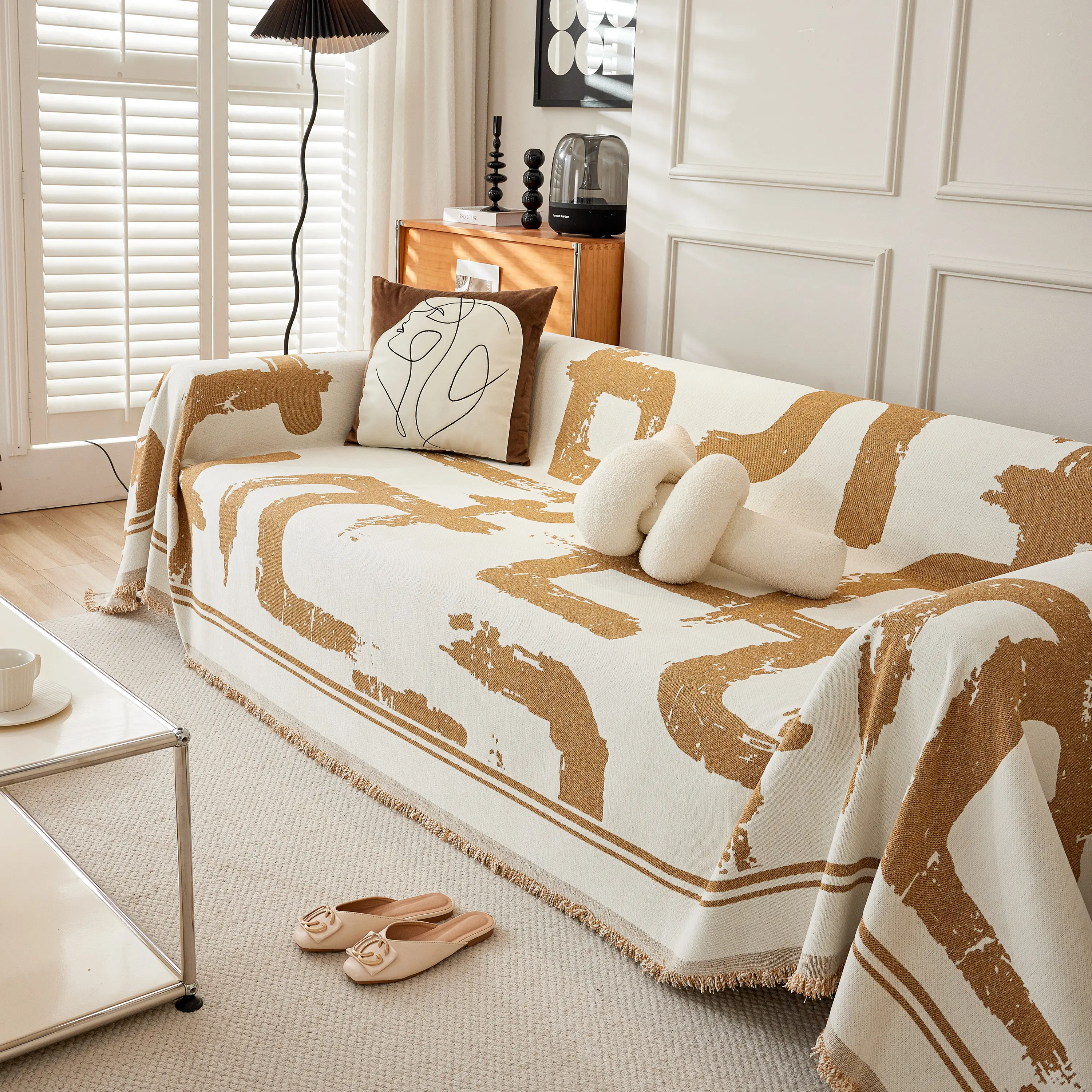 Chenille Abstract Soft Thick Reversible Oversized Couch Cover Blanket, Blanket on Sofa and The Couch - Image 26