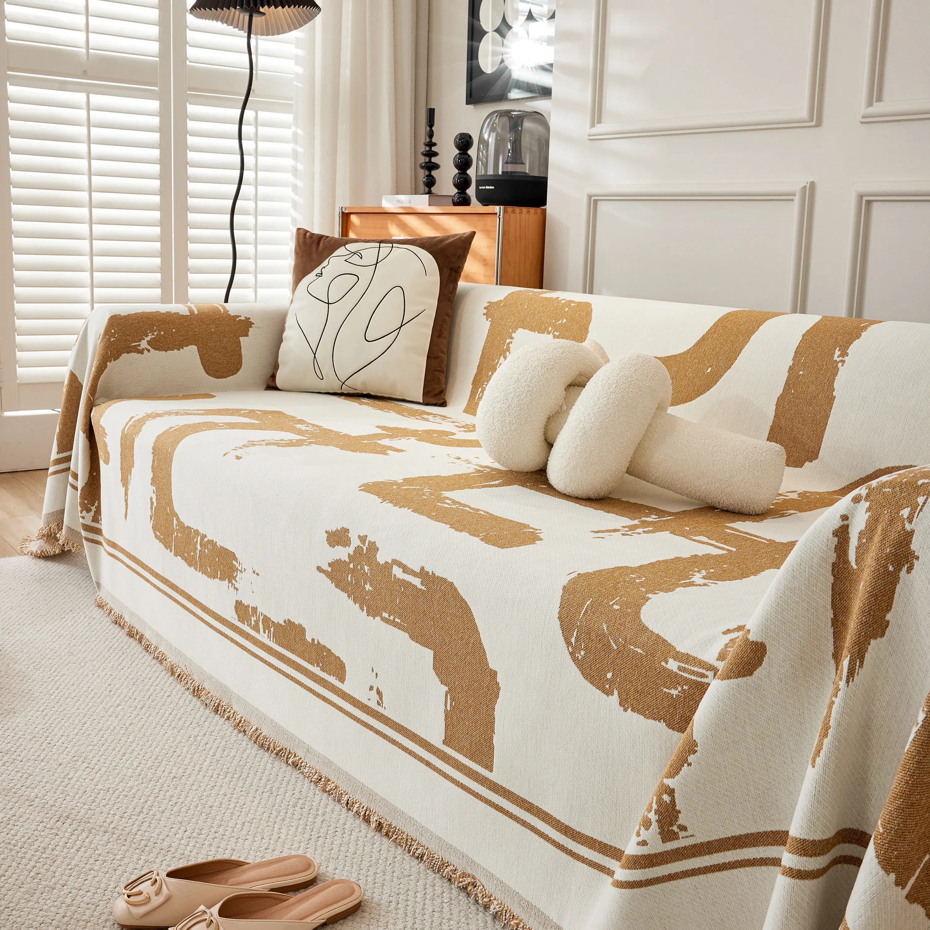 Chenille Abstract Soft Thick Reversible Oversized Couch Cover Blanket, Blanket on Sofa and The Couch - Image 29