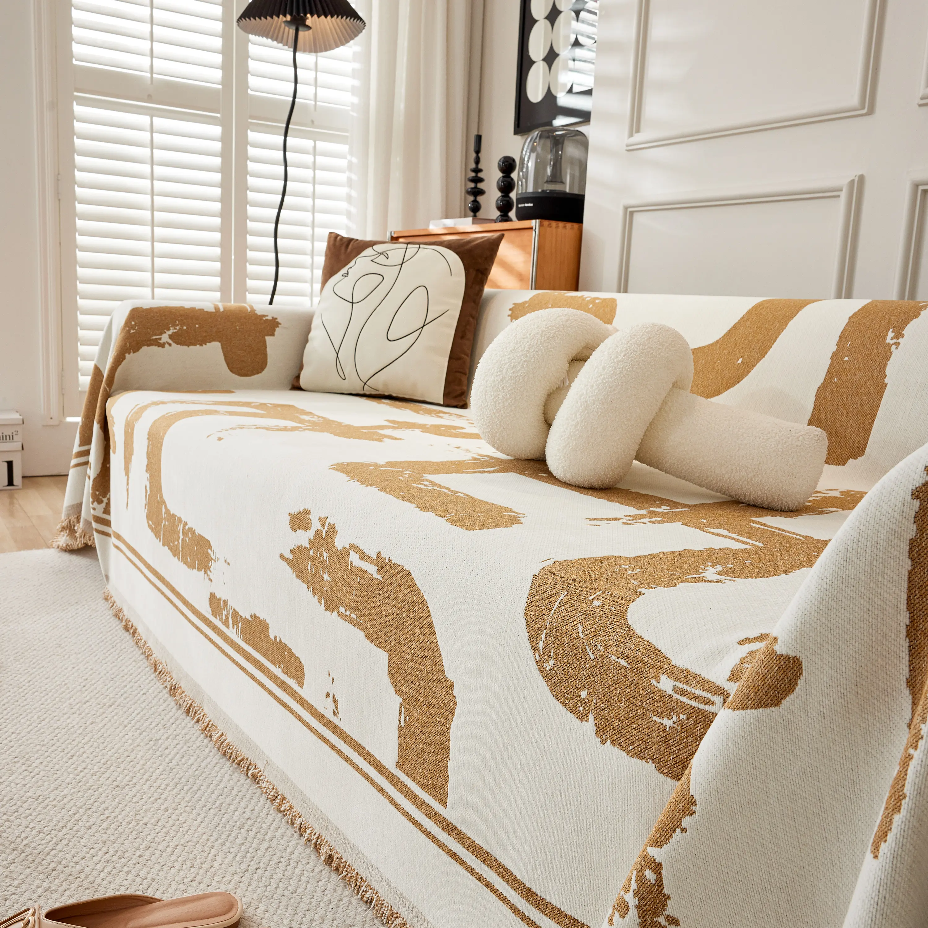 Chenille Abstract Soft Thick Reversible Oversized Couch Cover Blanket, Blanket on Sofa and The Couch - Image 30