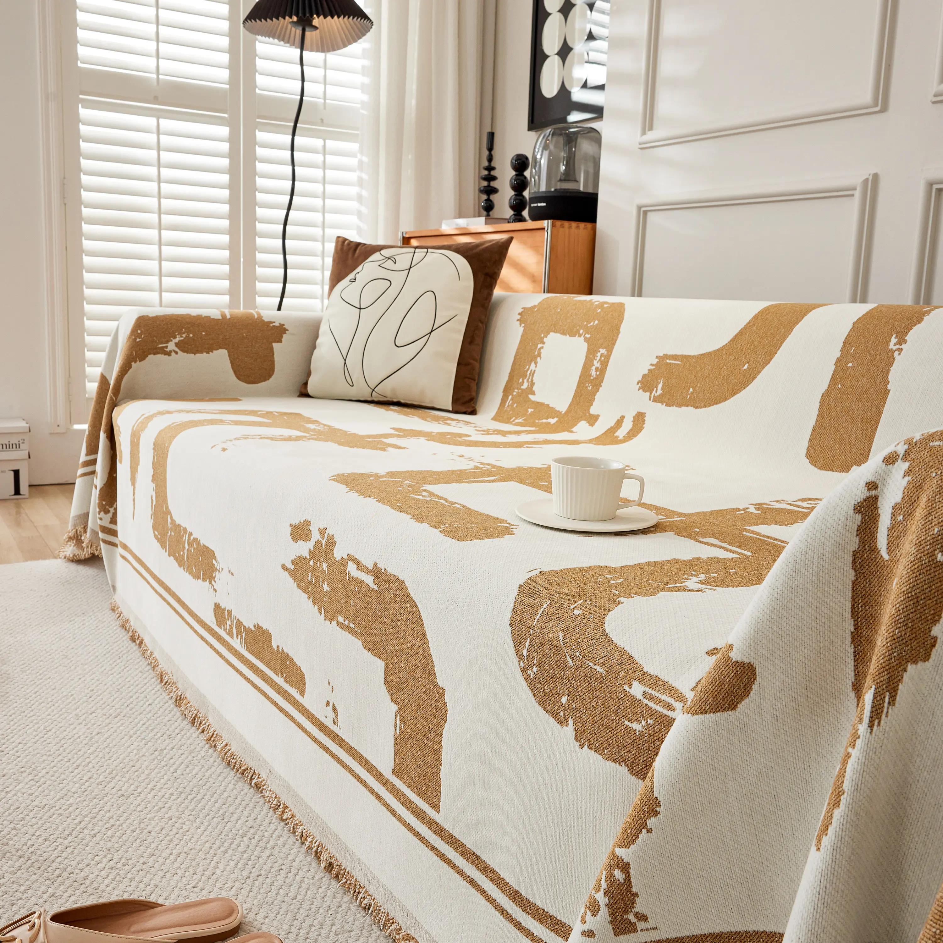 Chenille Abstract Soft Thick Reversible Oversized Couch Cover Blanket, Blanket on Sofa and The Couch - Image 31