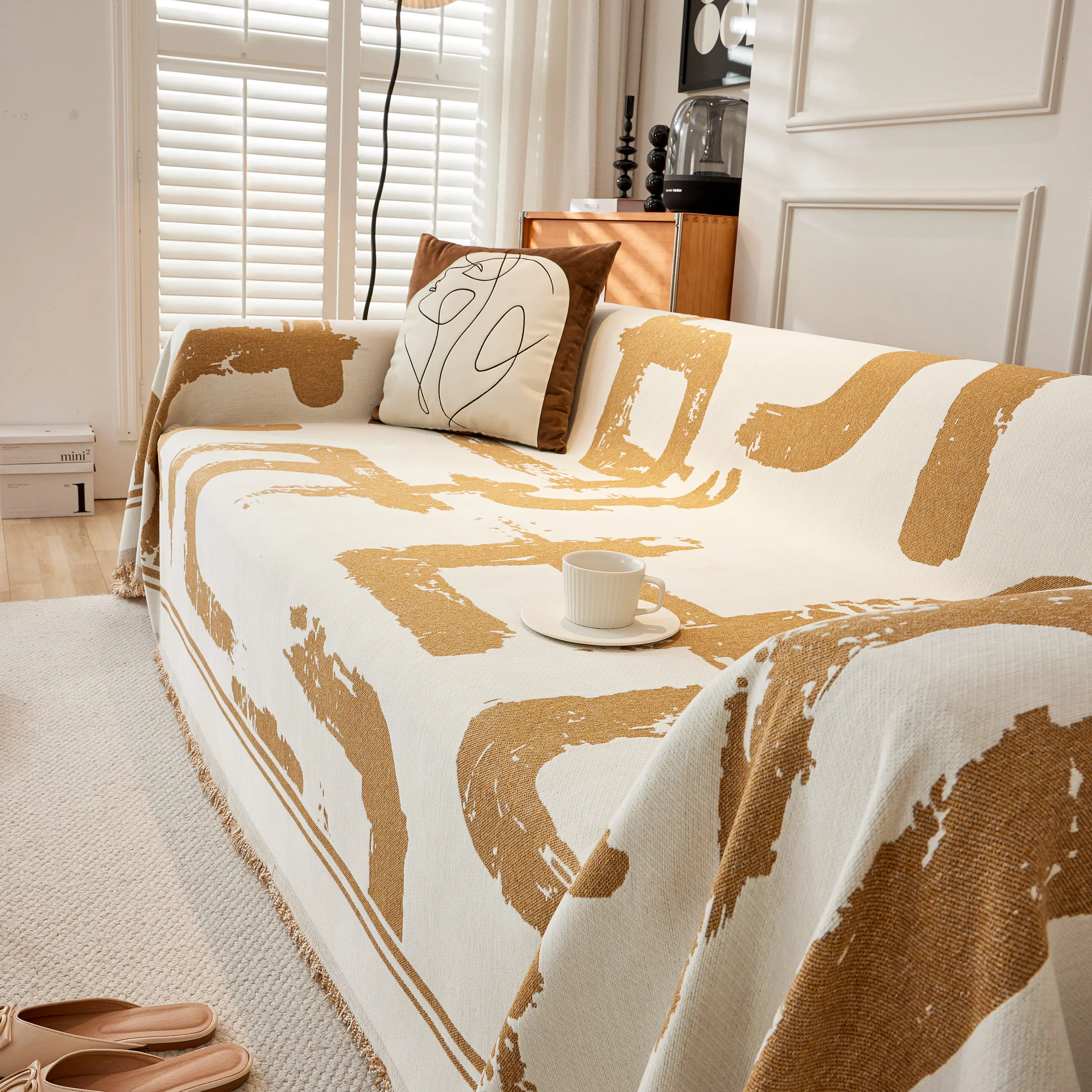 Chenille Abstract Soft Thick Reversible Oversized Couch Cover Blanket, Blanket on Sofa and The Couch - Image 33
