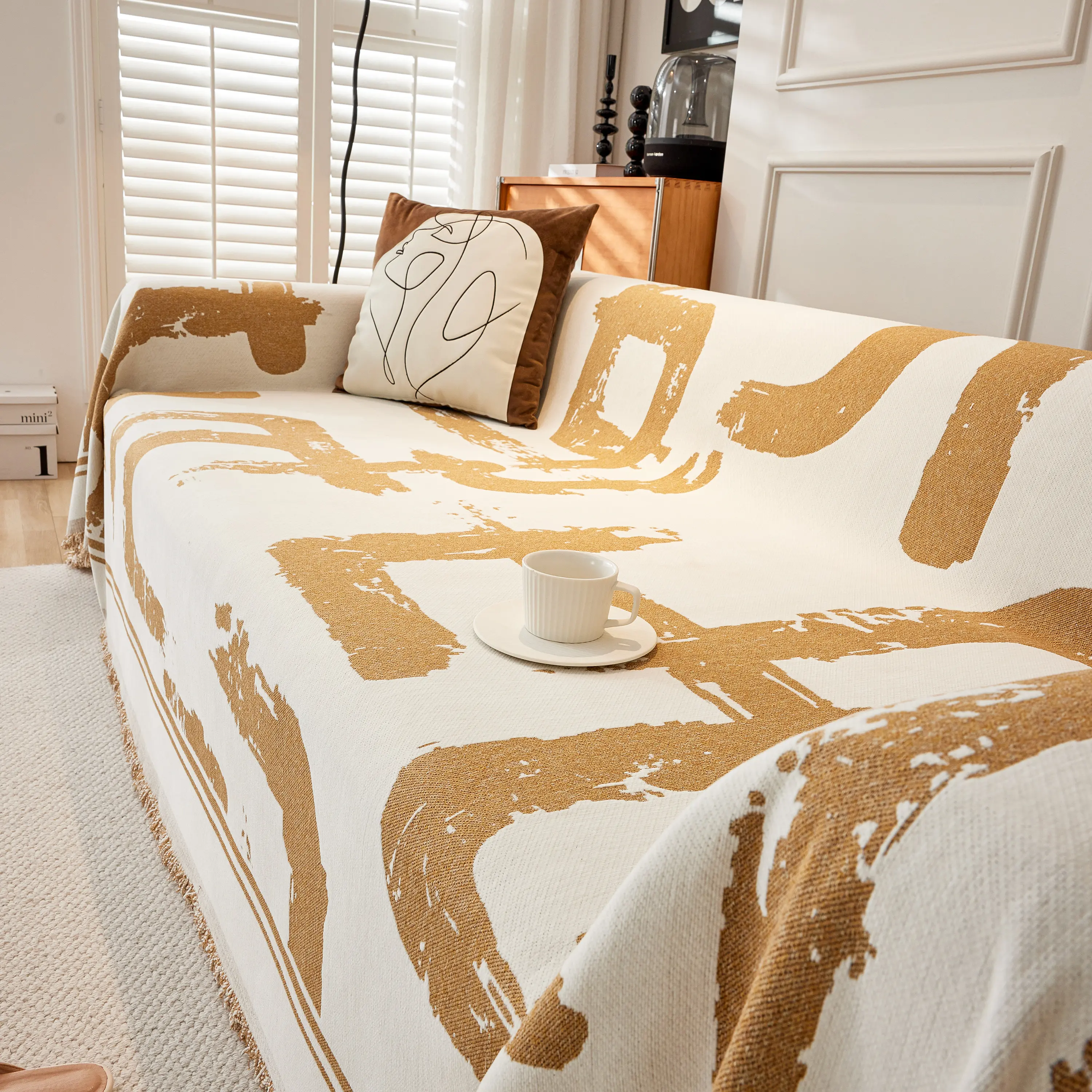Chenille Abstract Soft Thick Reversible Oversized Couch Cover Blanket, Blanket on Sofa and The Couch - Image 34