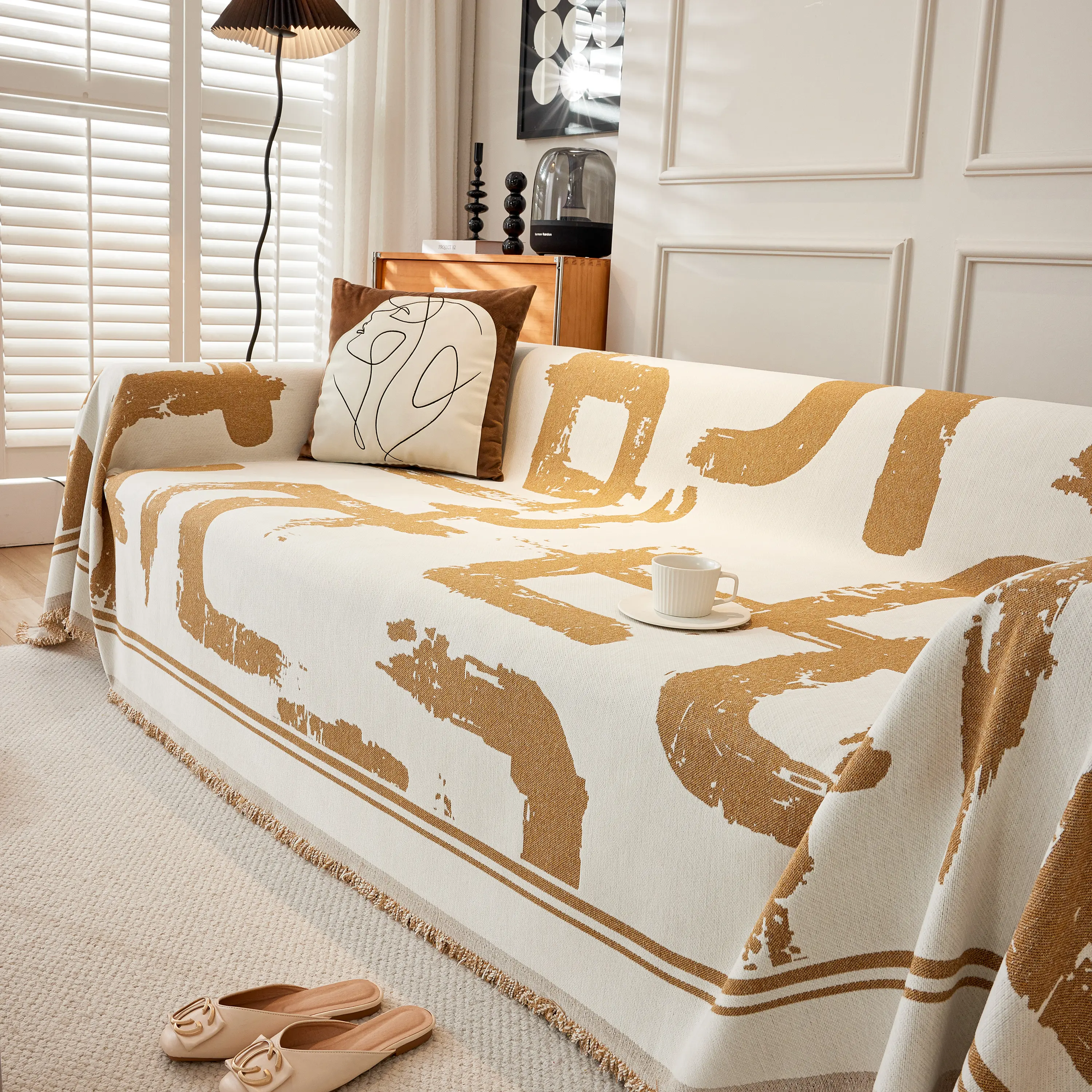 Chenille Abstract Soft Thick Reversible Oversized Couch Cover Blanket, Blanket on Sofa and The Couch - Image 35