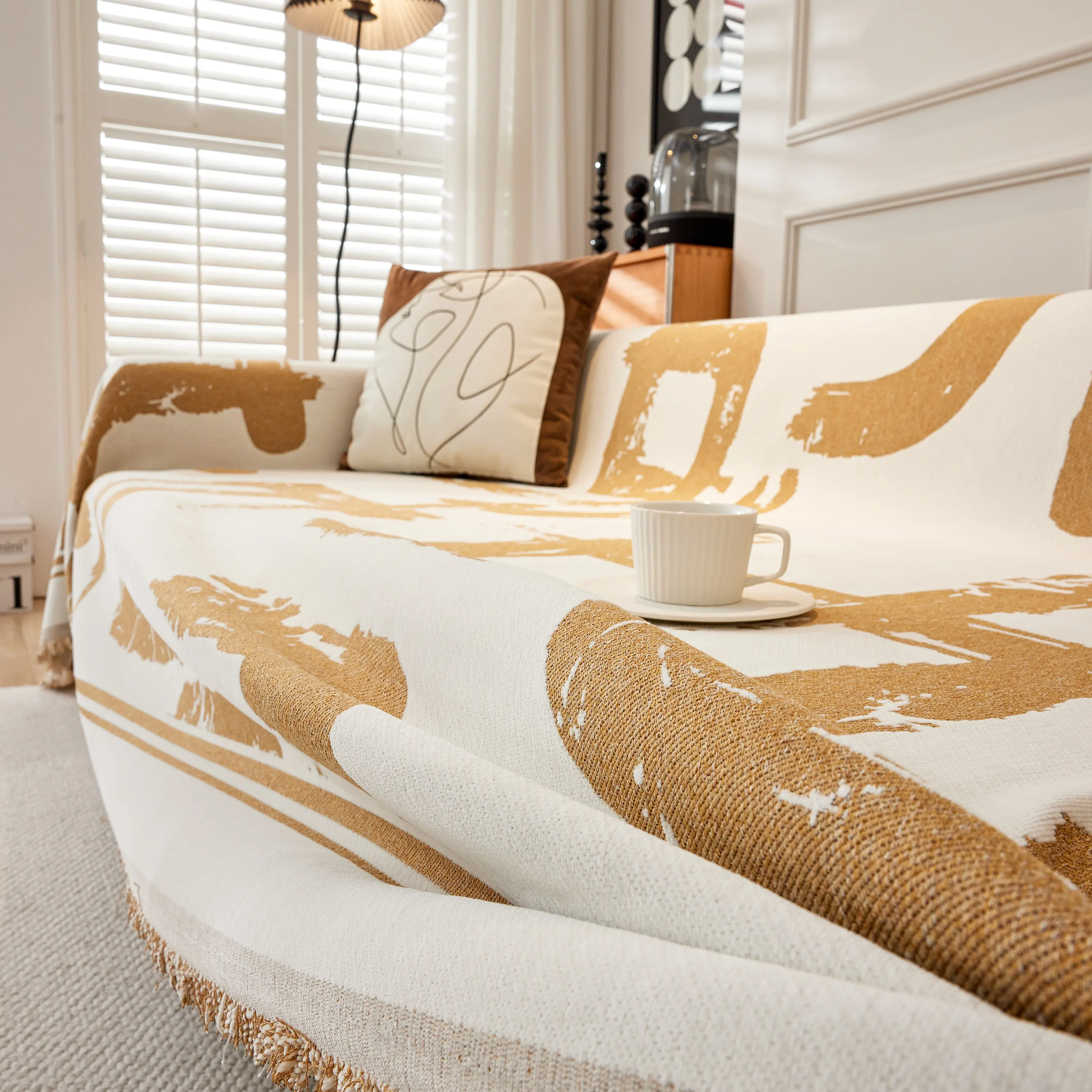 Chenille Abstract Soft Thick Reversible Oversized Couch Cover Blanket, Blanket on Sofa and The Couch - Image 37
