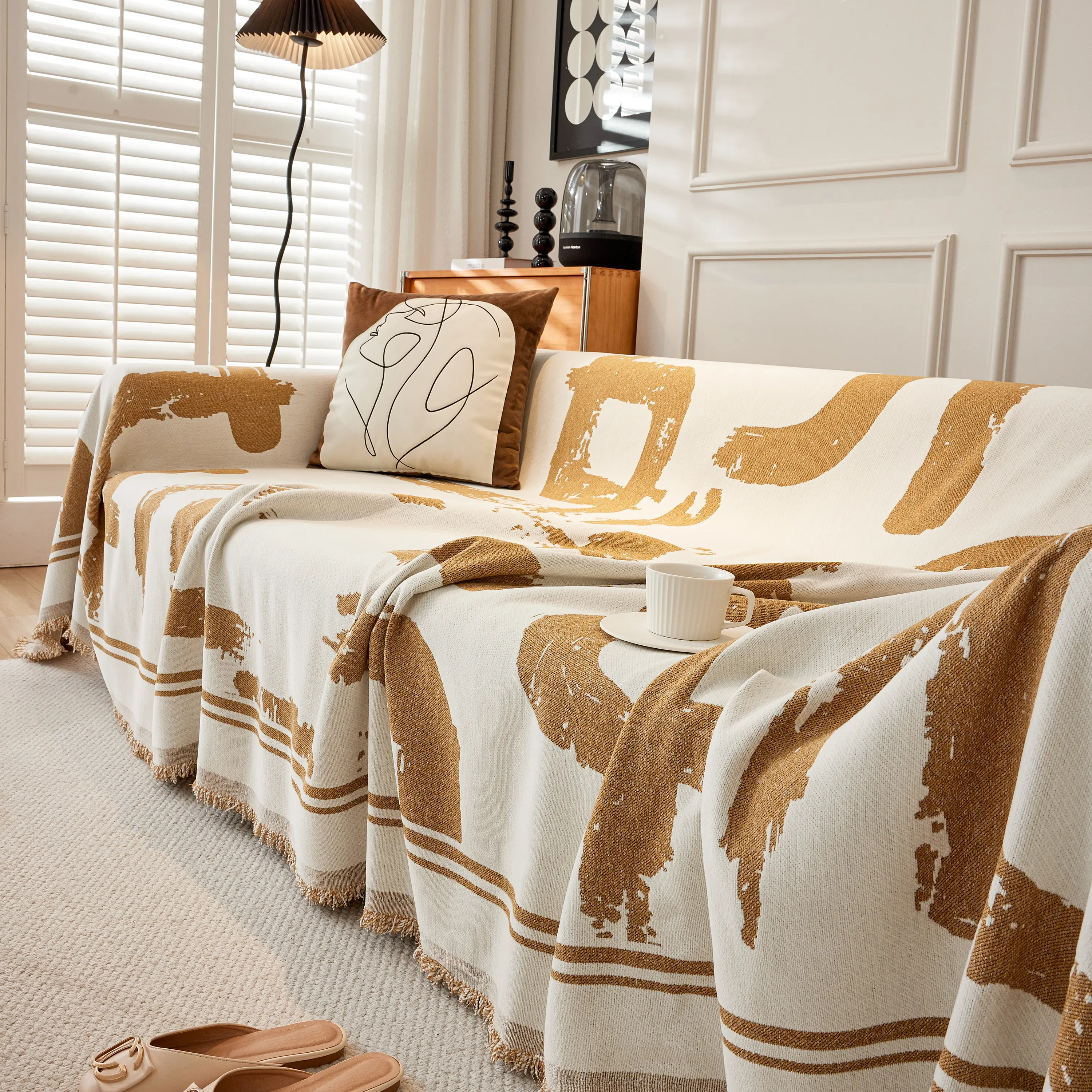 Chenille Abstract Soft Thick Reversible Oversized Couch Cover Blanket, Blanket on Sofa and The Couch - Image 38