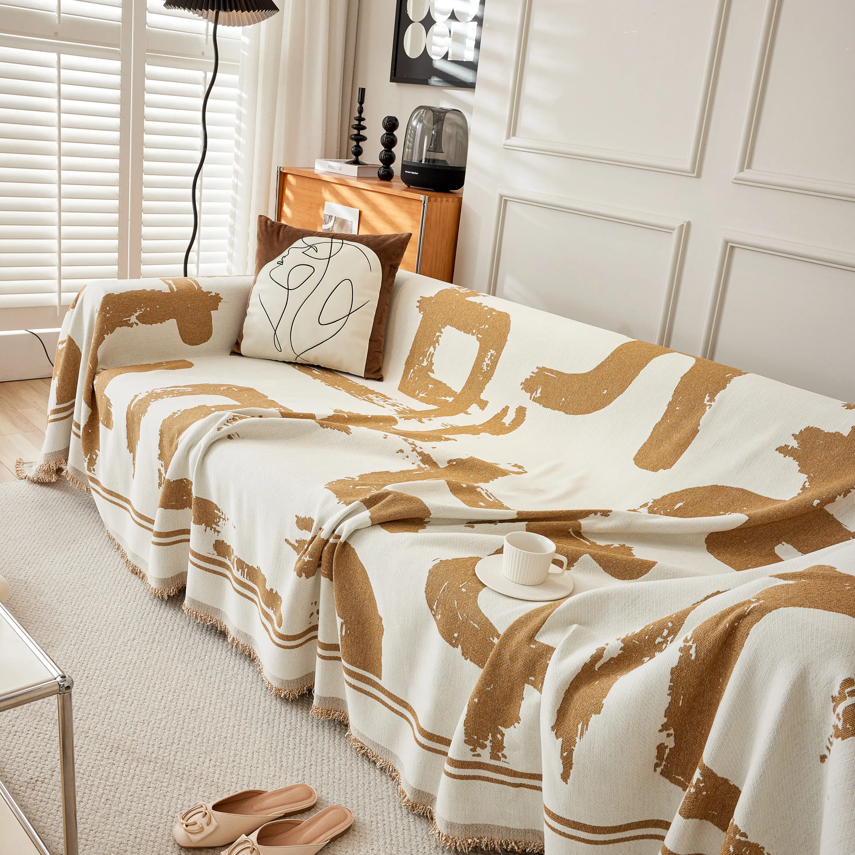 Chenille Abstract Soft Thick Reversible Oversized Couch Cover Blanket, Blanket on Sofa and The Couch - Image 42